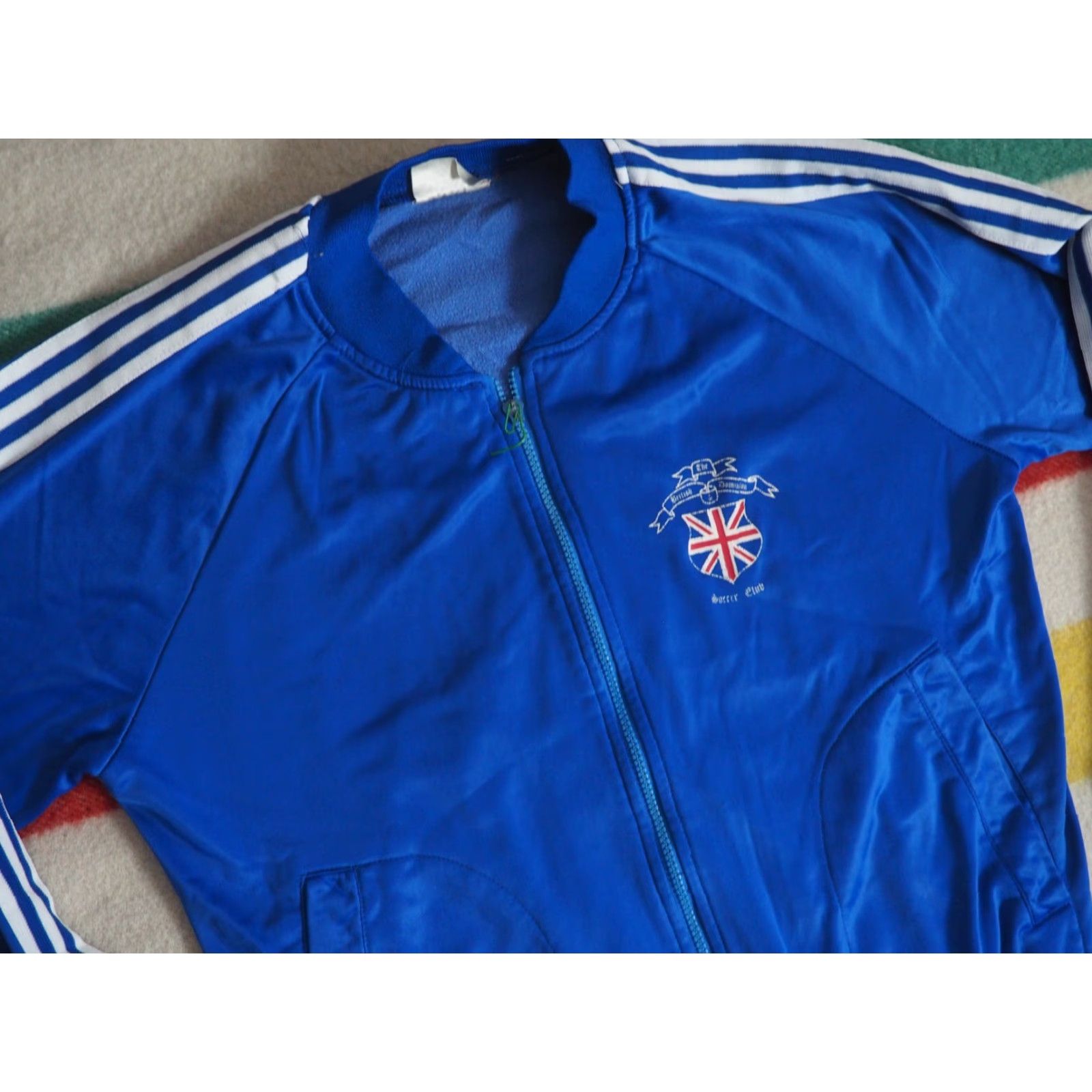 Vintage VTG 80s British Dominion Soccer Club Union Jack Blue Zip Track Jacket Mens M Size US M / EU 48-50 / 2 - 4 Thumbnail