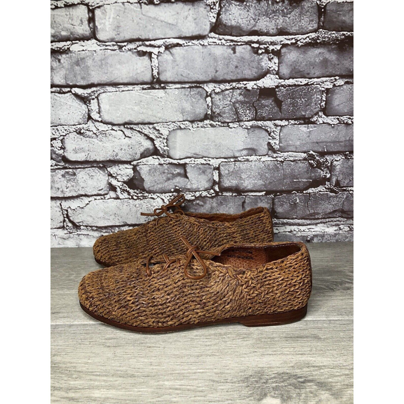 Cole Haan Cole Haan Resort Brown Leather Woven Basket Weave Woven Lace Size US 7.5 / IT 37.5 - 3 Thumbnail