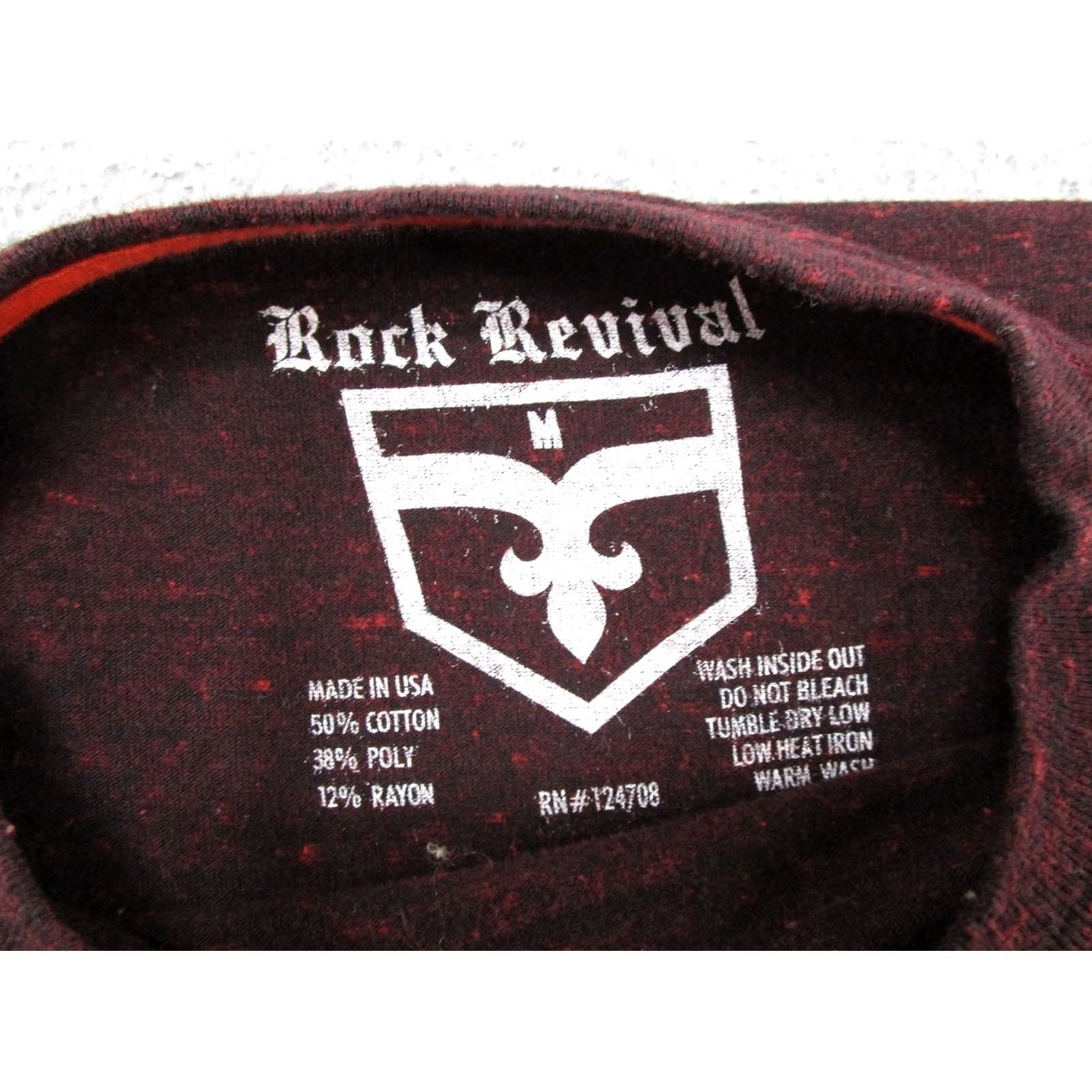 Vintage Rock Revival T-Shirt Rock Graphic Print Logo Crew Neck Short Sleeve M Red Men's Shirt Size US M / EU 48-50 / 2 - 3 Thumbnail
