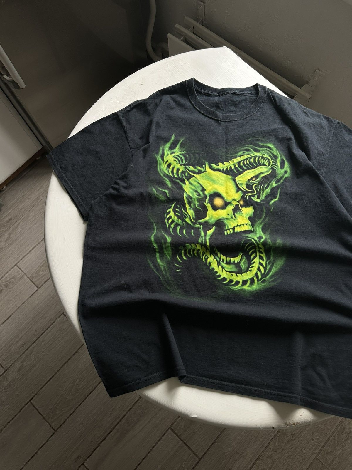 Other Vintage Y2K Fire Skull and Dragon Rock Tee Size US XL / EU 56 / 4 - 3 Thumbnail