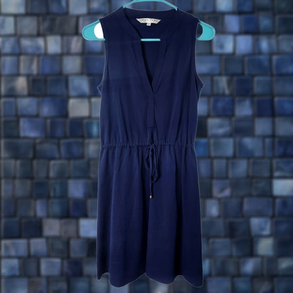 Trina Turk Trina Turk Womens XS Sleeveless Tank Dress Navy Blue Stretch Size XS / US 0-2 / IT 36-38 - 1 Thumbnail