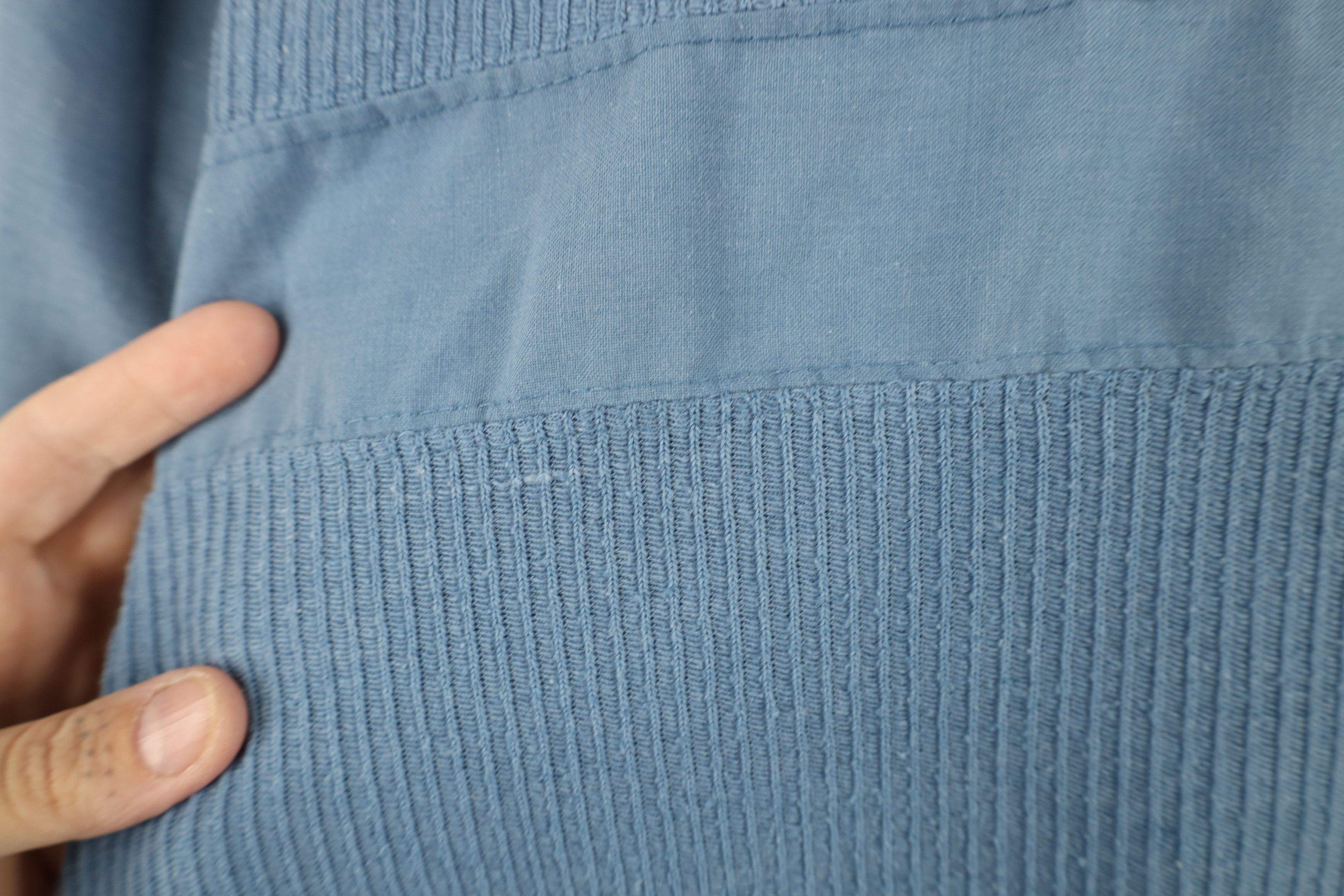 Vintage Vintage 90s Streetwear Ribbed Knit Pullover Polo Shirt Blue Size US XL / EU 56 / 4 - 6 Thumbnail