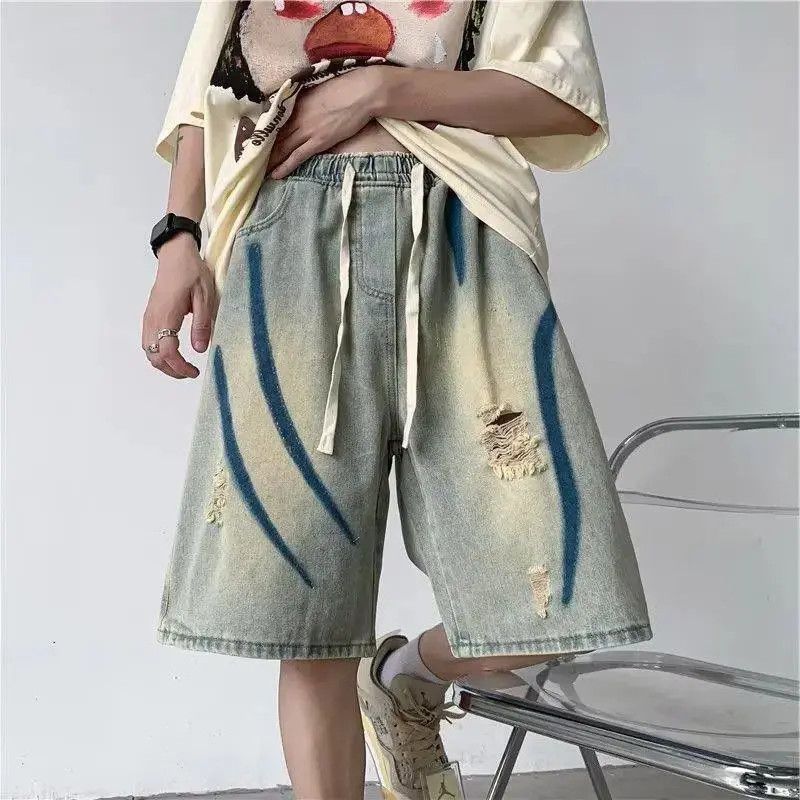 Japanese Brand Straight high street ripped denim shorts Size US 32 / EU 48 - 4 Thumbnail
