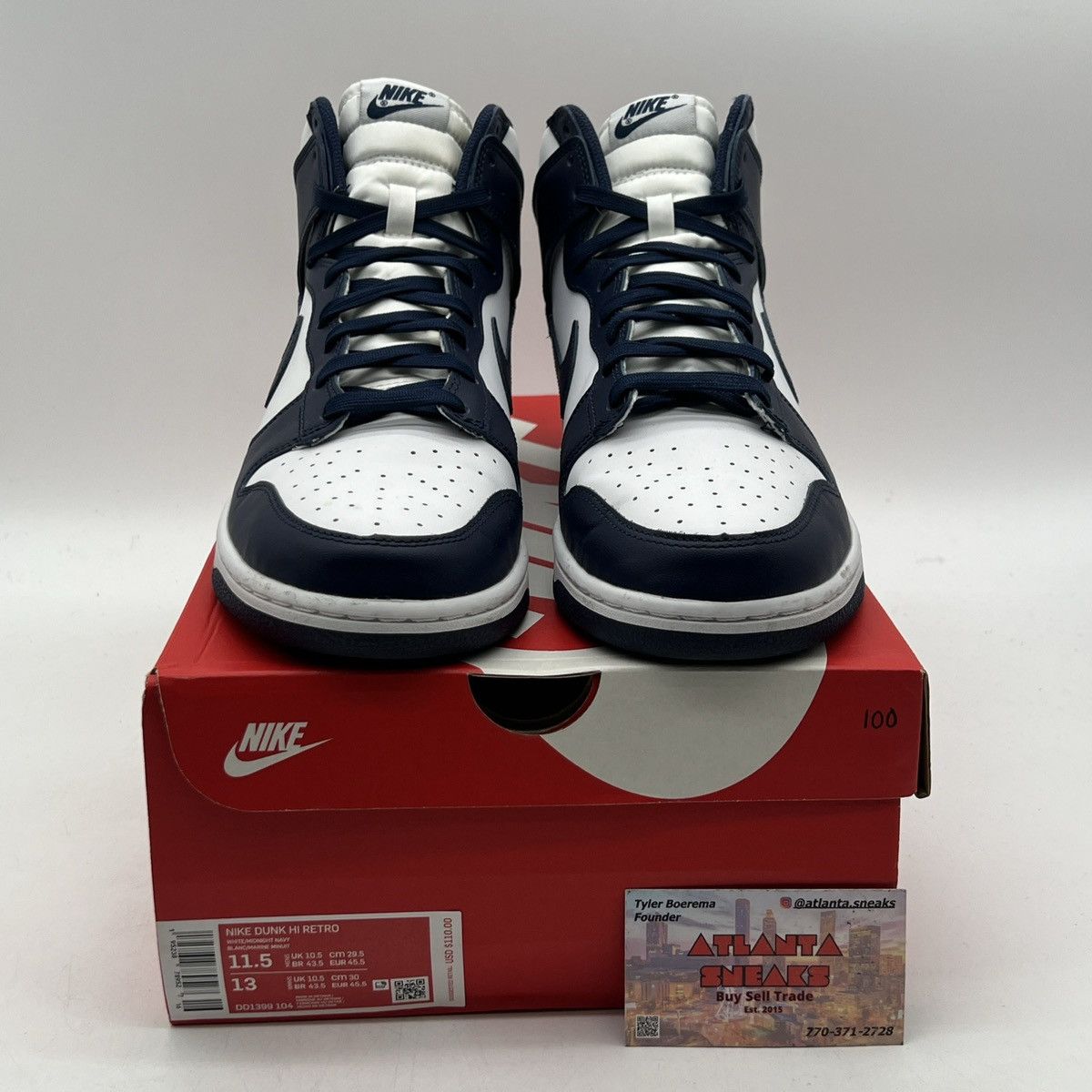 Nike Nike dunk high midnight navy Size US 11.5 / EU 44-45 - 2 Thumbnail