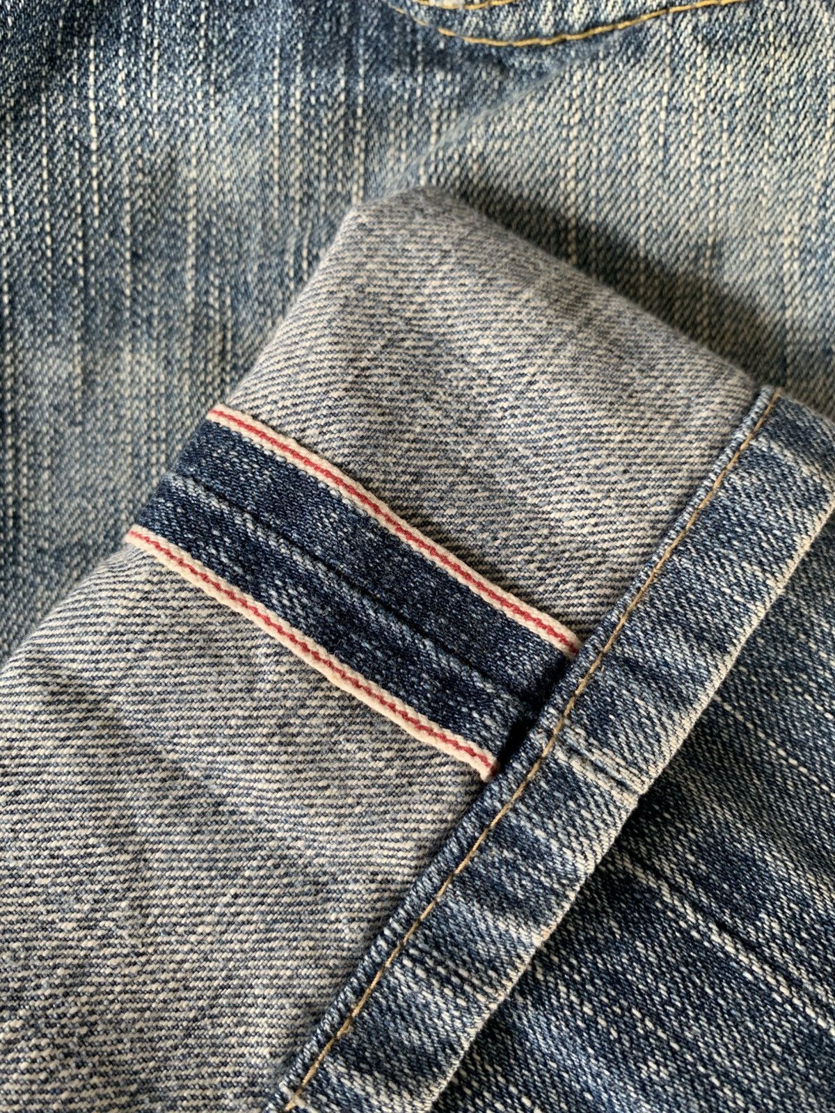 Kapital VINTAGE EDWIN 505Z SELVEDGE BAGGY RUSTY DISTRESSED DENIM Size US 31 - 5 Thumbnail