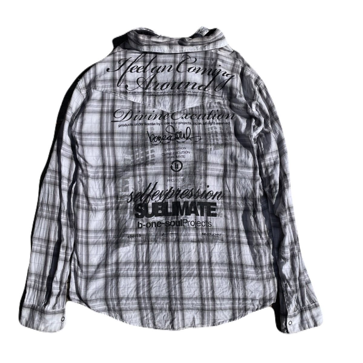 If Six Was Nine 2000s Japanese archive Vkei Poem Plaid Shirts Gyaruo Y2K Size US M / EU 48-50 / 2 - 2 Thumbnail