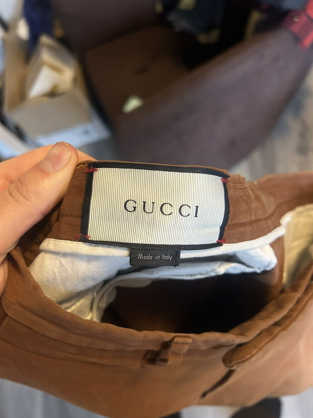 Gucci Gucci Brown Trousers with Embroidered Bee Detail - Size 46 Size US 30 / EU 46 - 10 Thumbnail