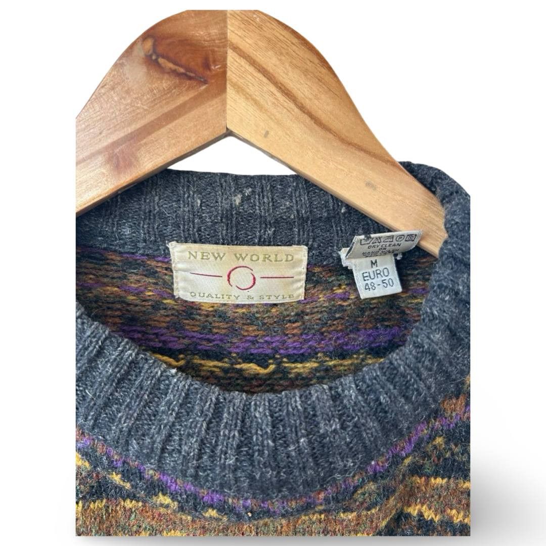 Vintage Vtg coloured wool sweater #811 Size US M / EU 48-50 / 2 - 3 Thumbnail