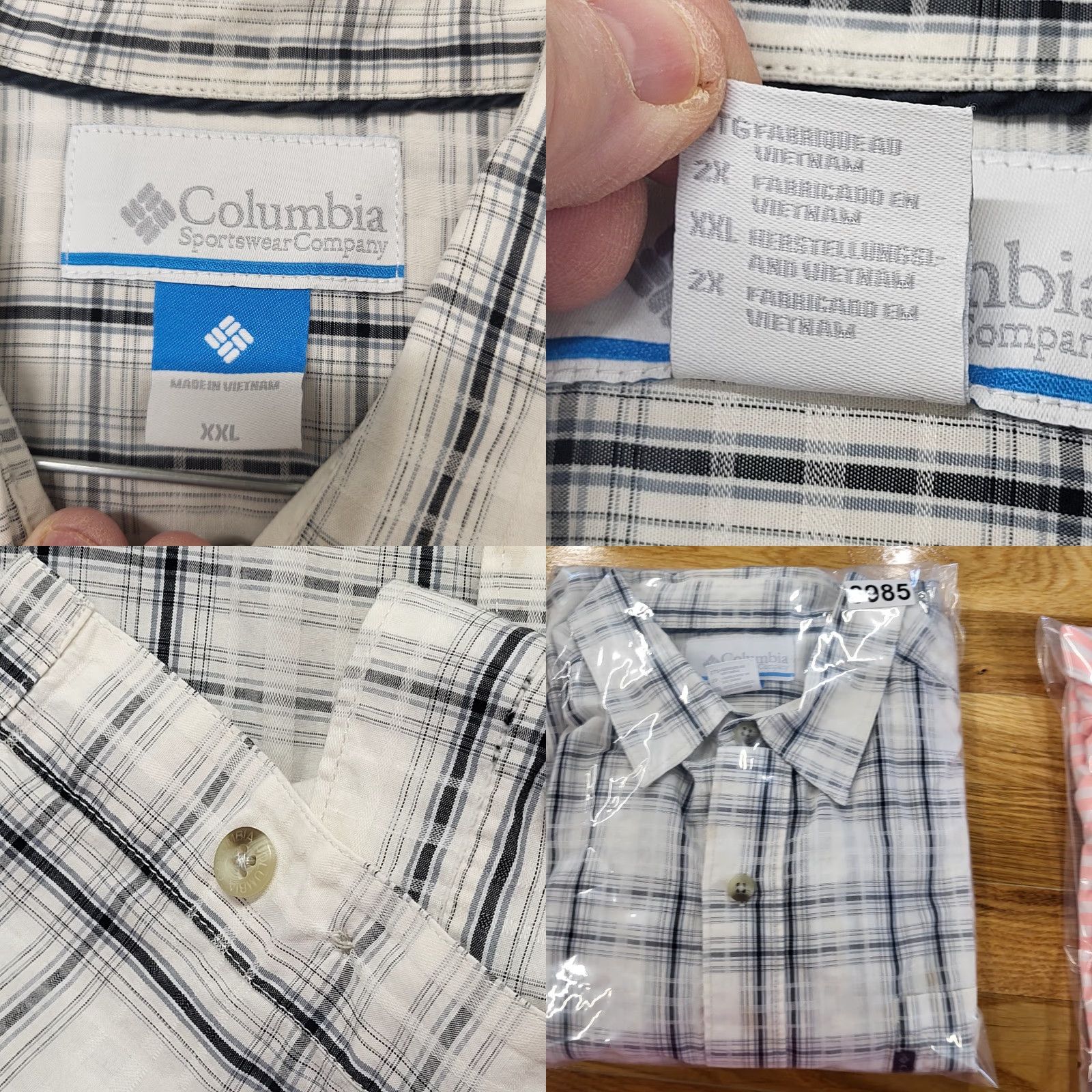 Vintage Columbia Shirt Men's XXL White Tartan Plaid Short Sleeve Button-Up Outdoor Casual Shirt Womens? Size US XXL / EU 58 / 5 - 9 Thumbnail