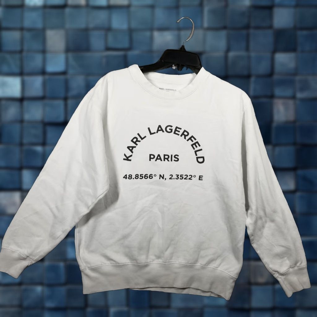 Karl Lagerfeld Karl Lagerfeld Paris Sweatshirt Mens Small White Crewneck Pullover Logo Graphic Size US S / EU 44-46 / 1 - 1 Thumbnail