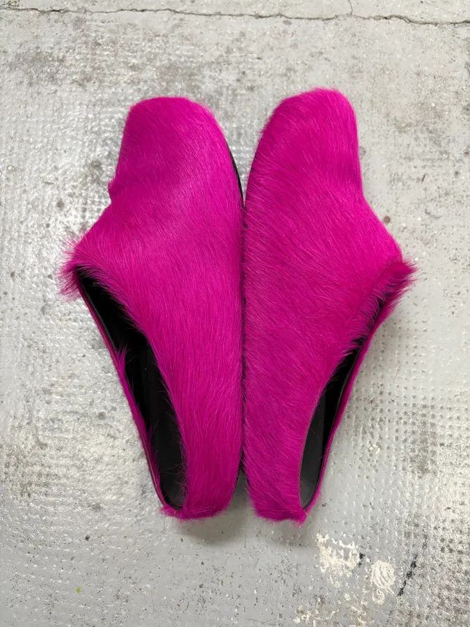 Marni Marni Pink Fuschia Long-Hair Calfskin Mules Size US 9 / EU 42 - 5 Thumbnail