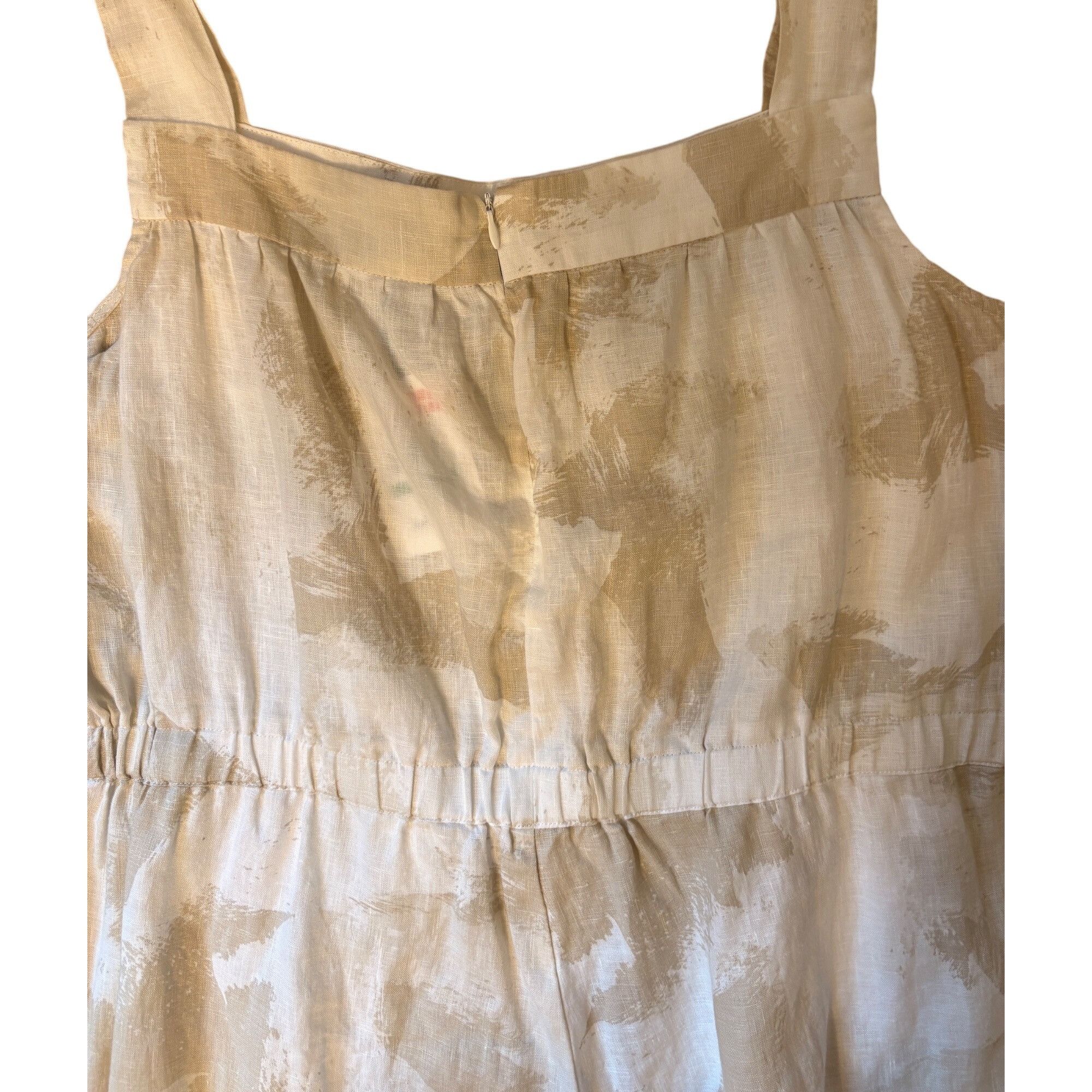 DKNY NWT DKNY Pure L 100% Linen Romper Overalls Tank Jumpsuit Lag Size 32" / US 10 / IT 46 - 6 Thumbnail