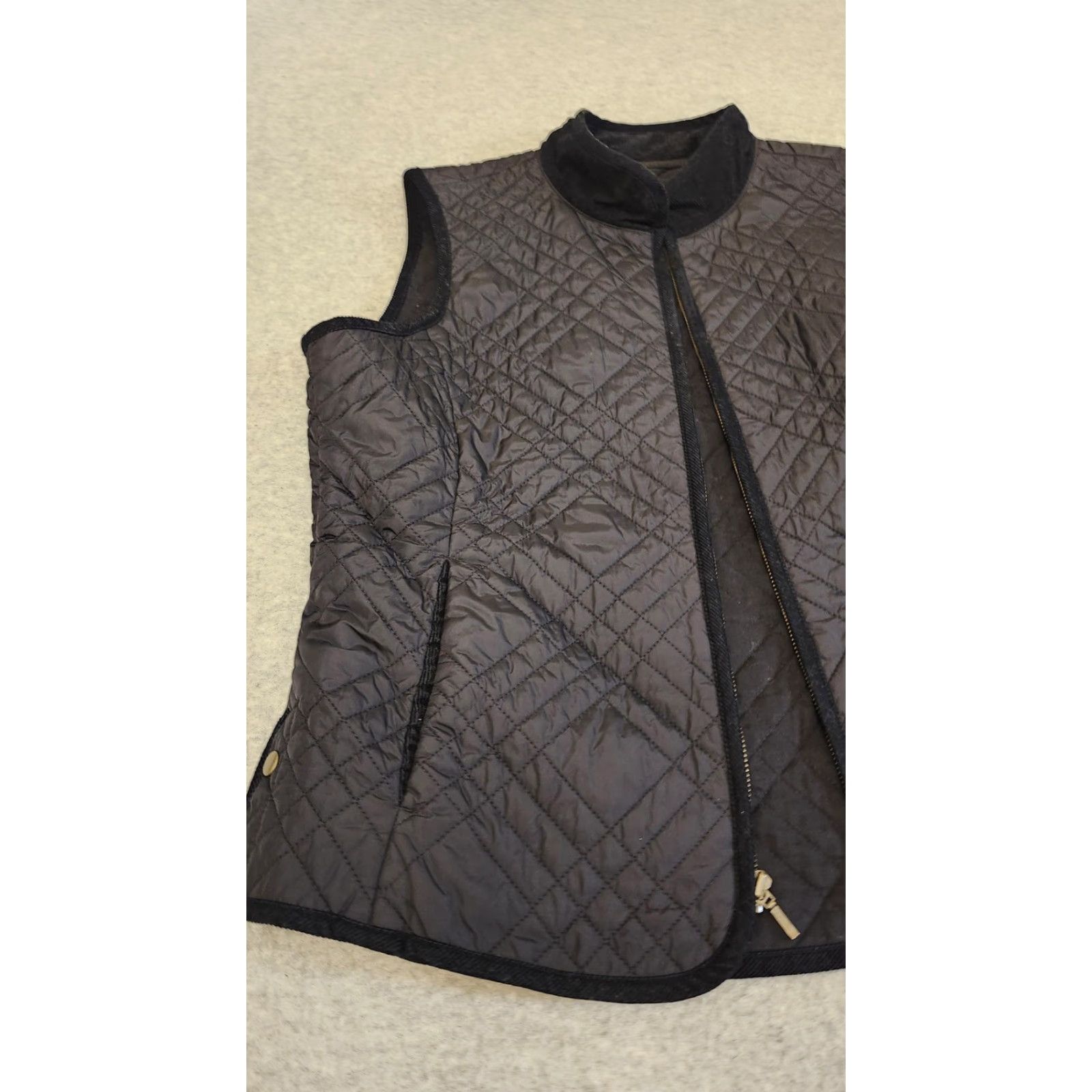 J. Jill J. Jill Vest Womens Medium Black Quilted Zip Front Puffer Jacket Layering Size M / US 6-8 / IT 42-44 - 3 Thumbnail