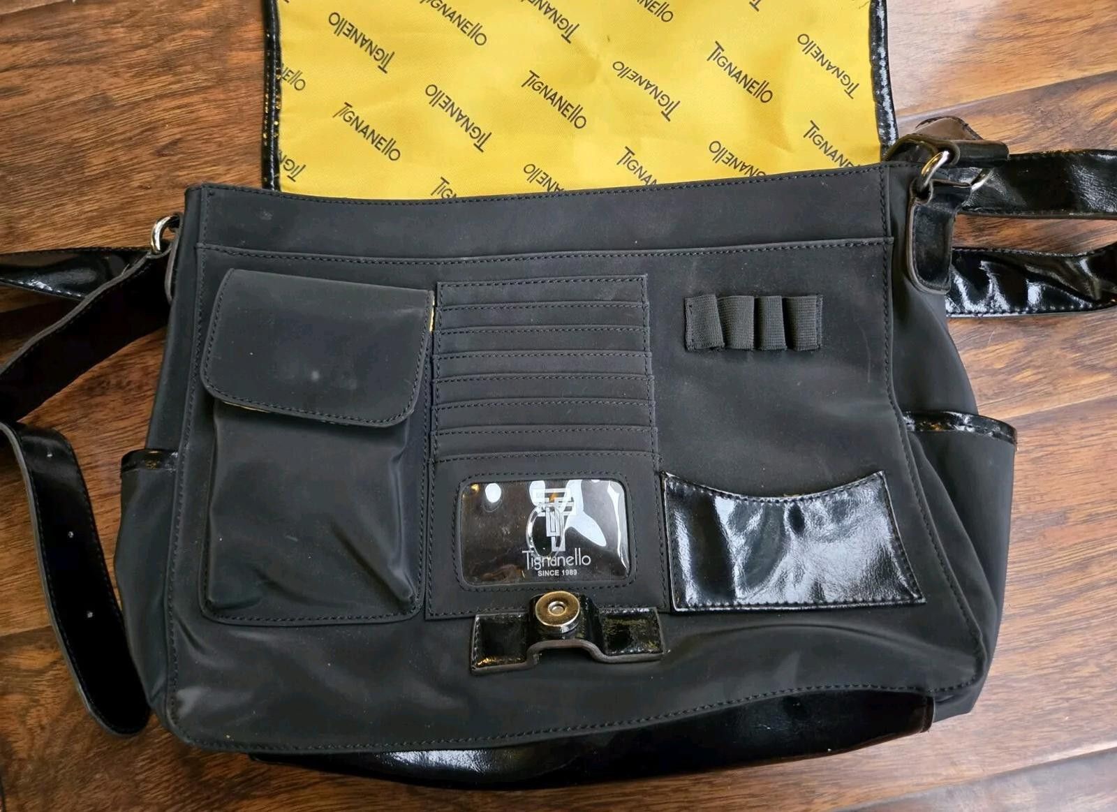 Other Tignanello Messenger Shoulder Bag Black Yellow Interior Lap Size ONE SIZE - 9 Thumbnail