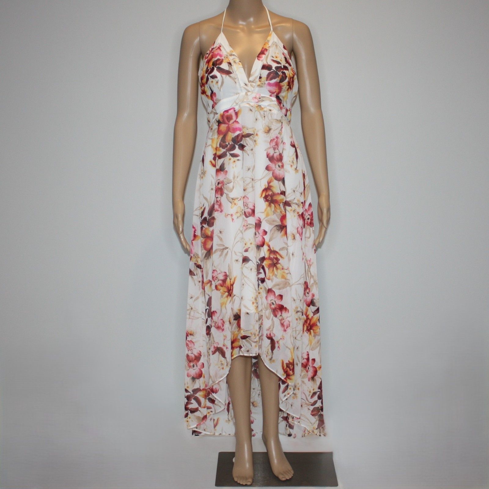 White House Black Market Halter Floral High-low Maxi Dress in size US 8 NWT $160 Size M / US 6-8 / IT 42-44 - 2 Thumbnail
