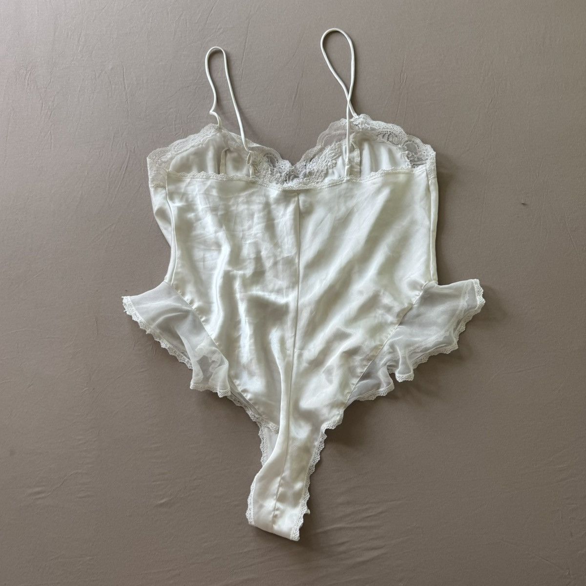 Other Vintage Sara Beth Lace Satin Teddy Bodysuit Size L / US 10 / IT 46 - 2 Thumbnail