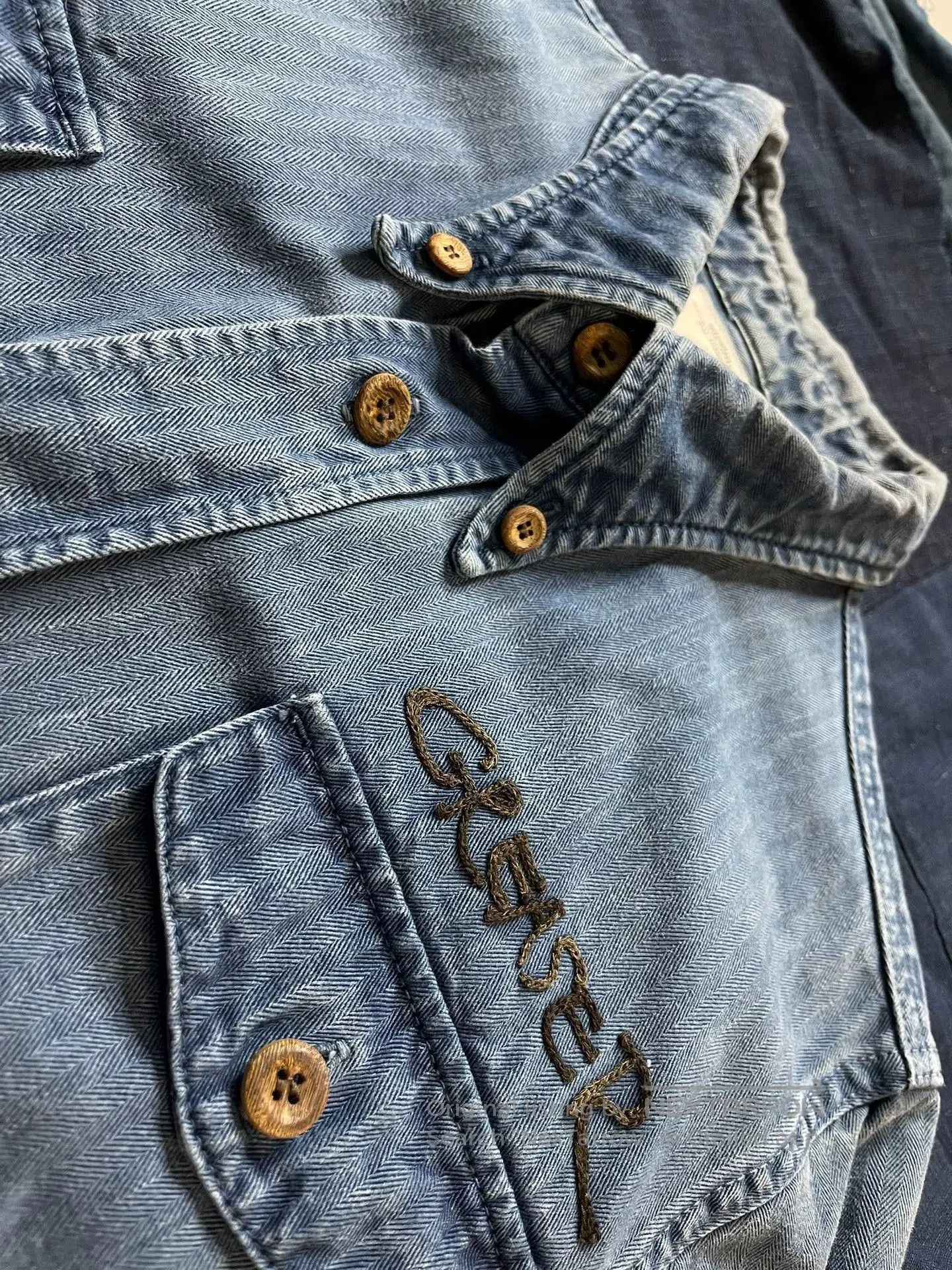 Visvim Visvim Denim Embroidered Shirt. Size US M / EU 48-50 / 2 - 6 Thumbnail