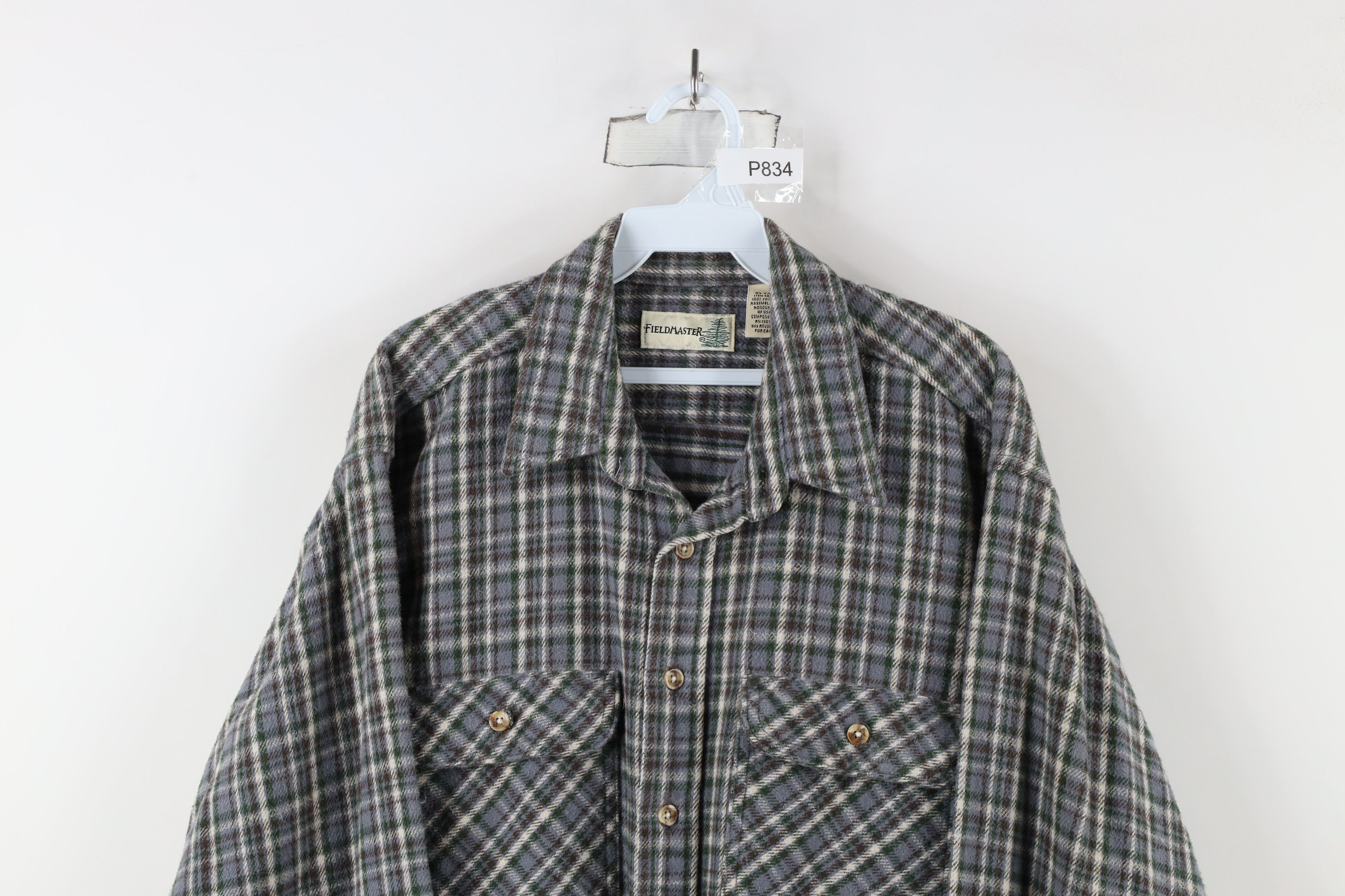 Vintage Vintage 90s Streetwear Heavyweight Button Shirt Plaid Size US XL / EU 56 / 4 - 2 Thumbnail