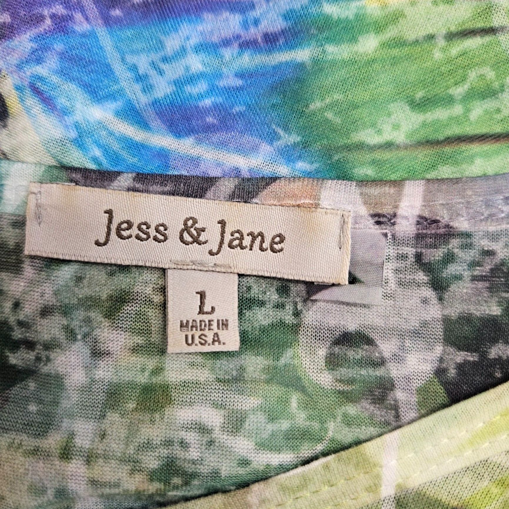 Vintage Jess & Jane Womens Burnout Top Sz Large Green Blue Butterfly Embellished T-Shirt 3/4 Sleeve Womens Size L / US 10 / IT 46 - 6 Thumbnail
