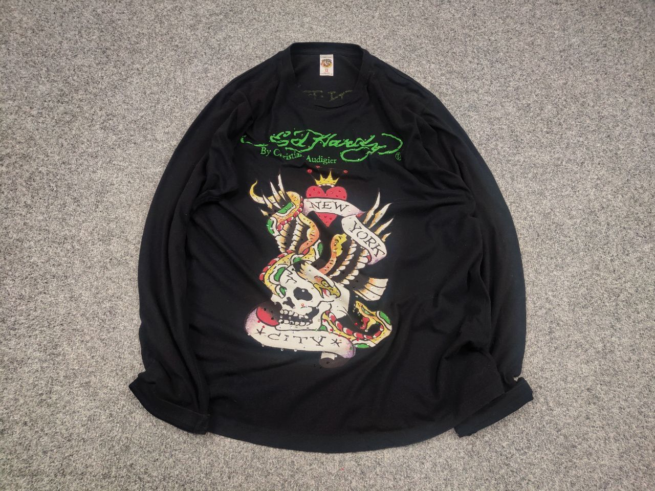 Ed Hardy Vintage Ed Hardy by Christian Audigier Y2K Logo Long Sleeve Size US M / EU 48-50 / 2 - 2 Thumbnail