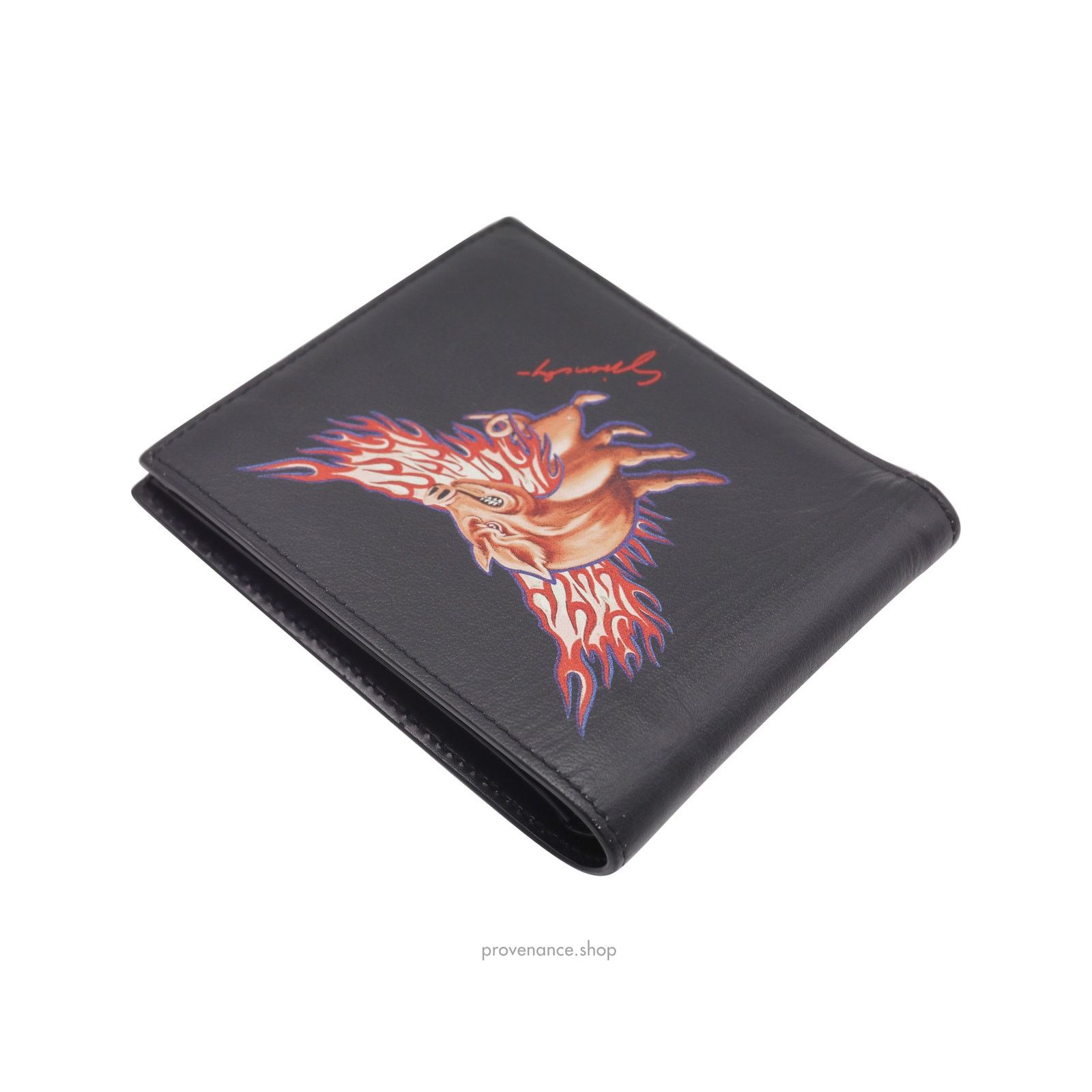 Givenchy 🔴 Givenchy Leather Wallet with Zodiac Sign Pig Print Size ONE SIZE - 4 Thumbnail