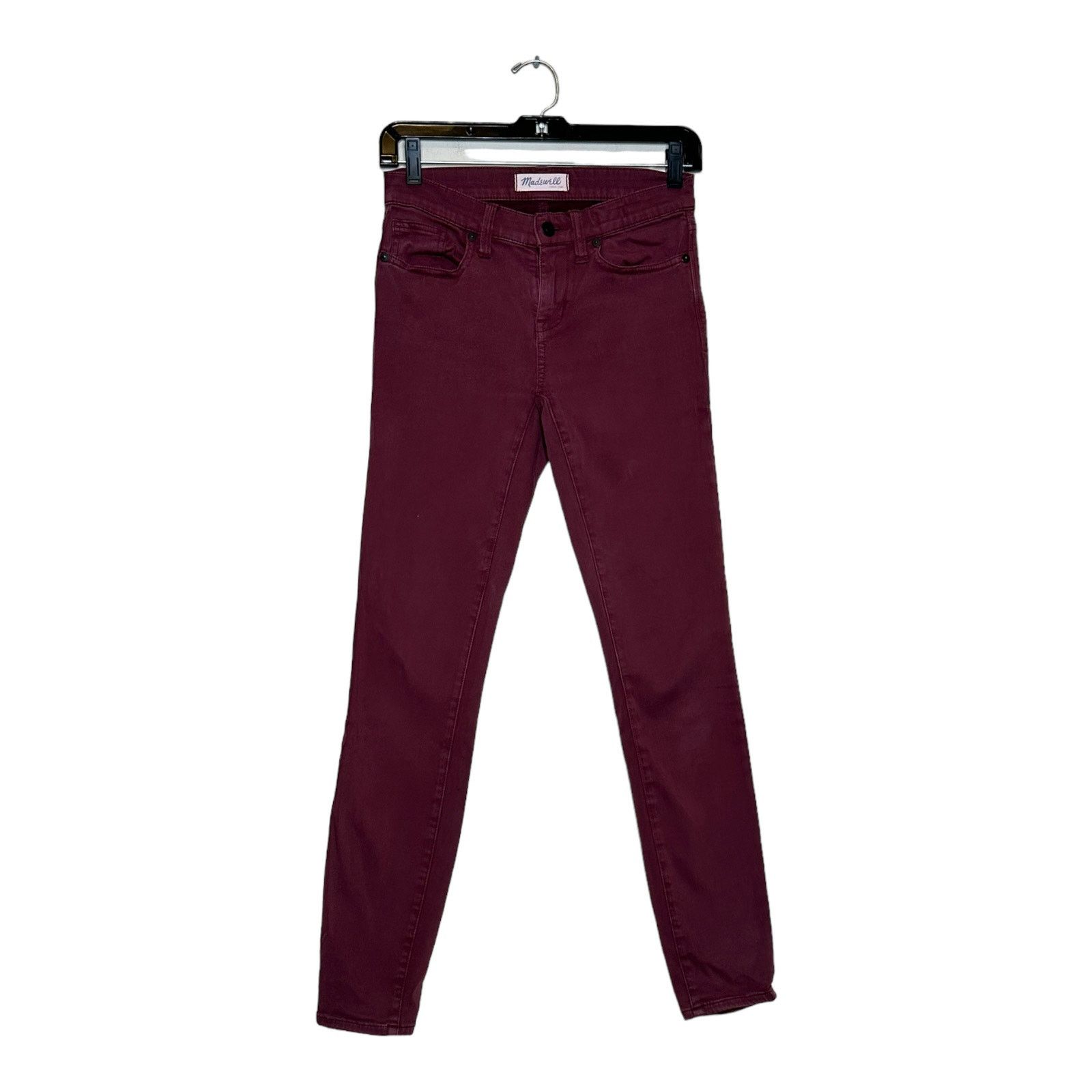 Madewell Madewell burgundy skinny skinny stretch jeans size 25 - 0 Size 25" / US 0 / IT 36 - 9 Thumbnail