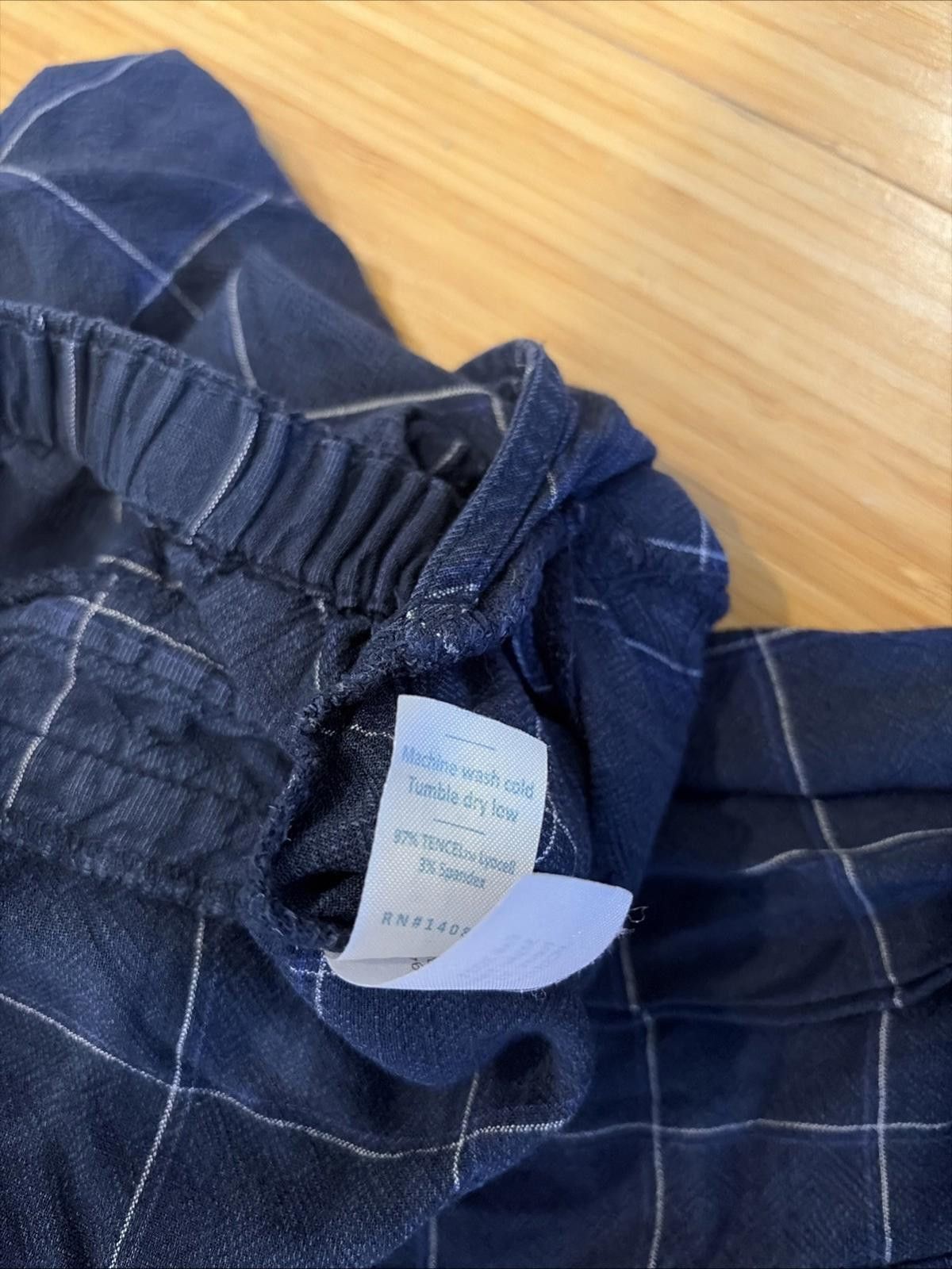 Marine Layer MARINE LAYER Windowpane Blue Jumpsuit Women's Medium Stretch Size 32" / US 10 / IT 46 - 7 Thumbnail
