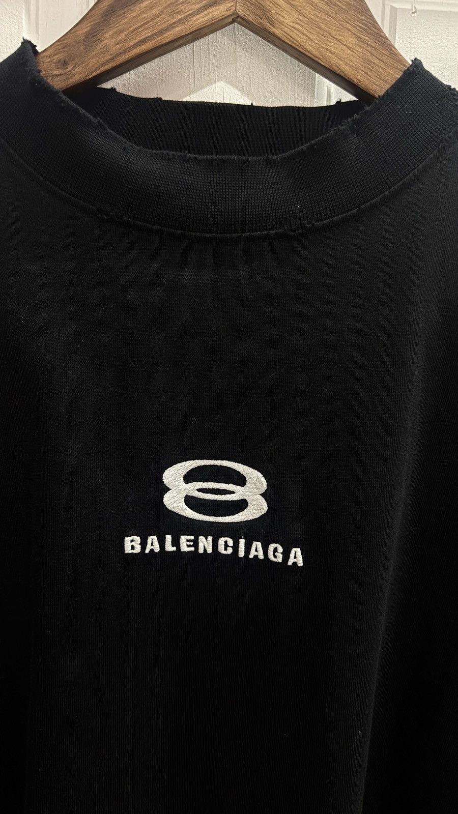 Balenciaga Balenciaga Black Tee Distressed Size US L / EU 52-54 / 3 - 3 Thumbnail