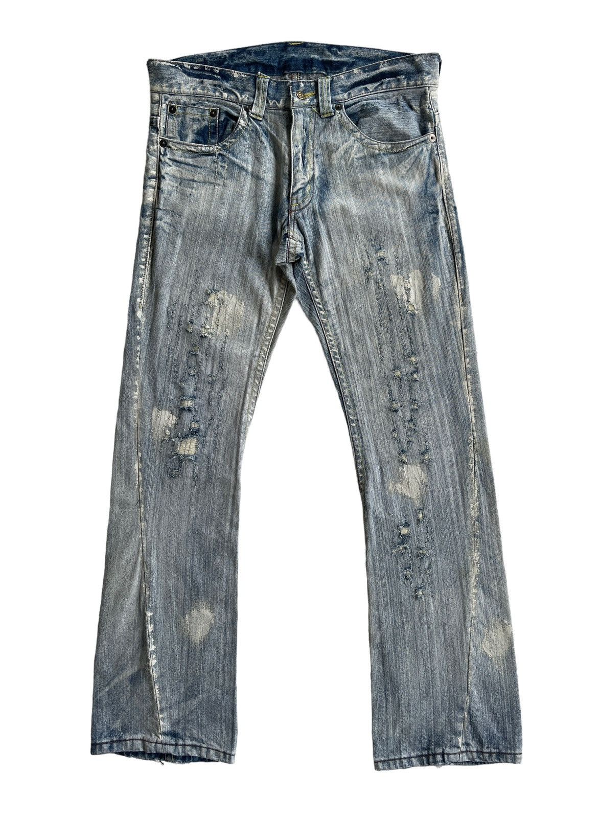 Japanese Brand Japanese Crazy Flare Ripped Distressed LGB Style Denim Size US 34 / EU 50 - 1 Thumbnail