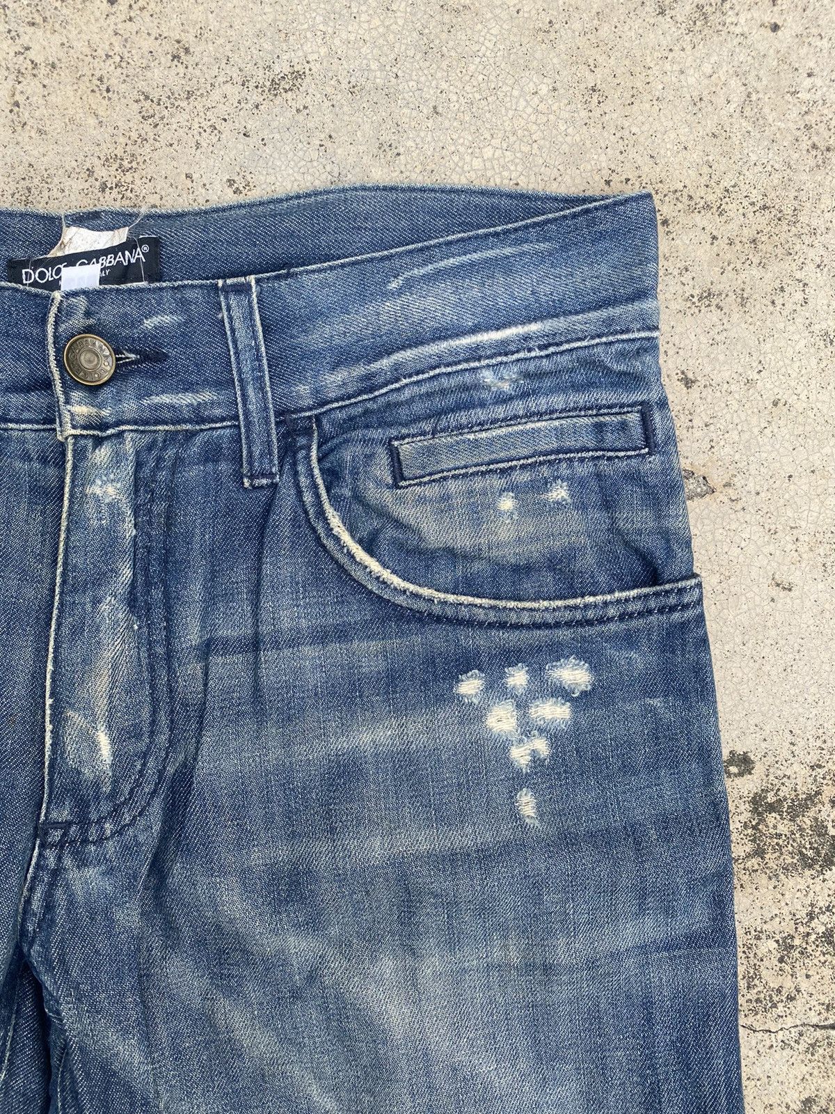 Designer × Dolce & Gabbana Dolce & Gabbana Distressed Faded Denim Jeans Size US 30 / EU 46 - 3 Thumbnail