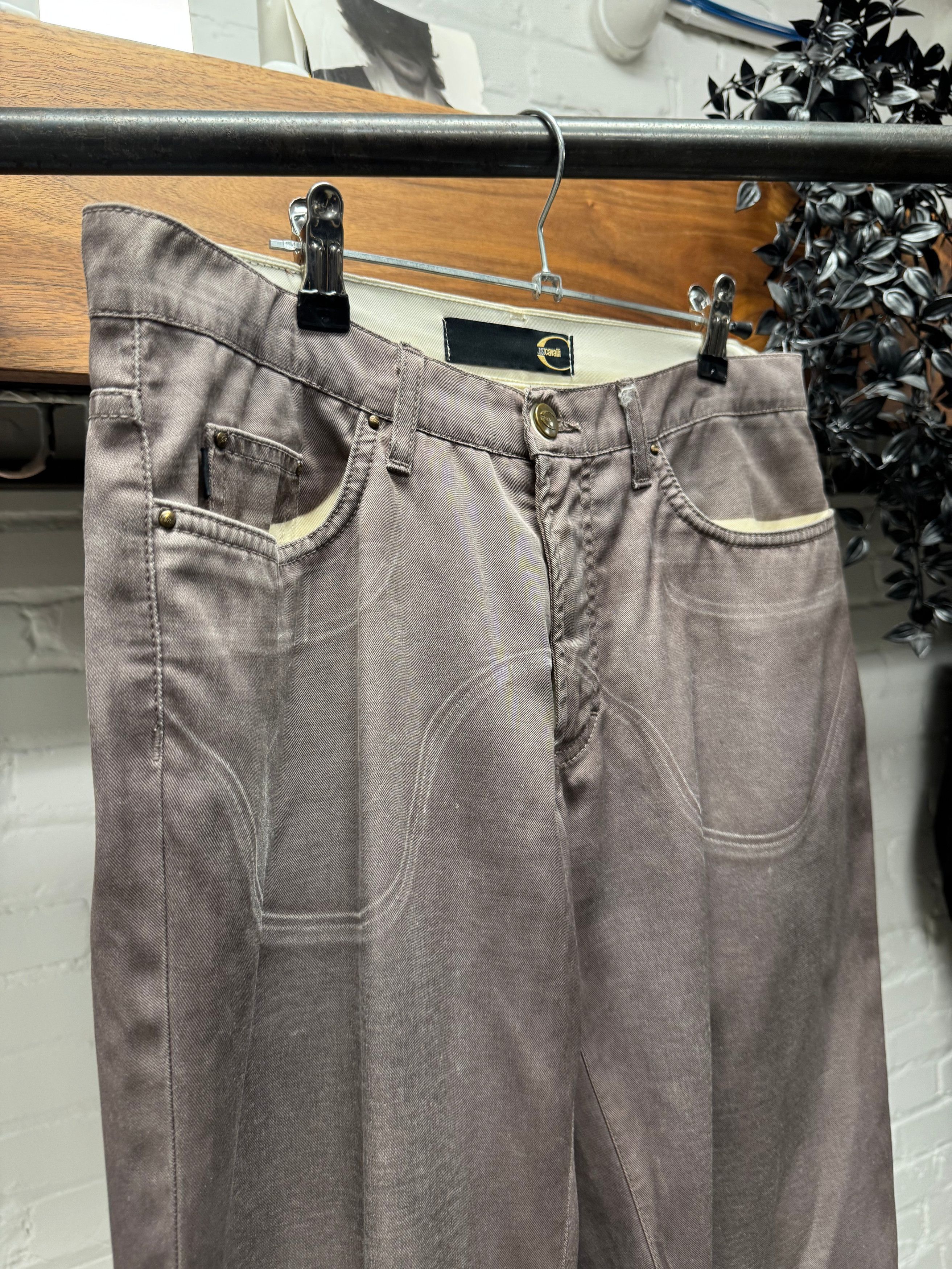 Roberto Cavalli 2000s Roberto Cavalli ‘Wave Seam’ Purple Bootcut Denim Size 30" / US 8 / IT 44 - 2 Thumbnail