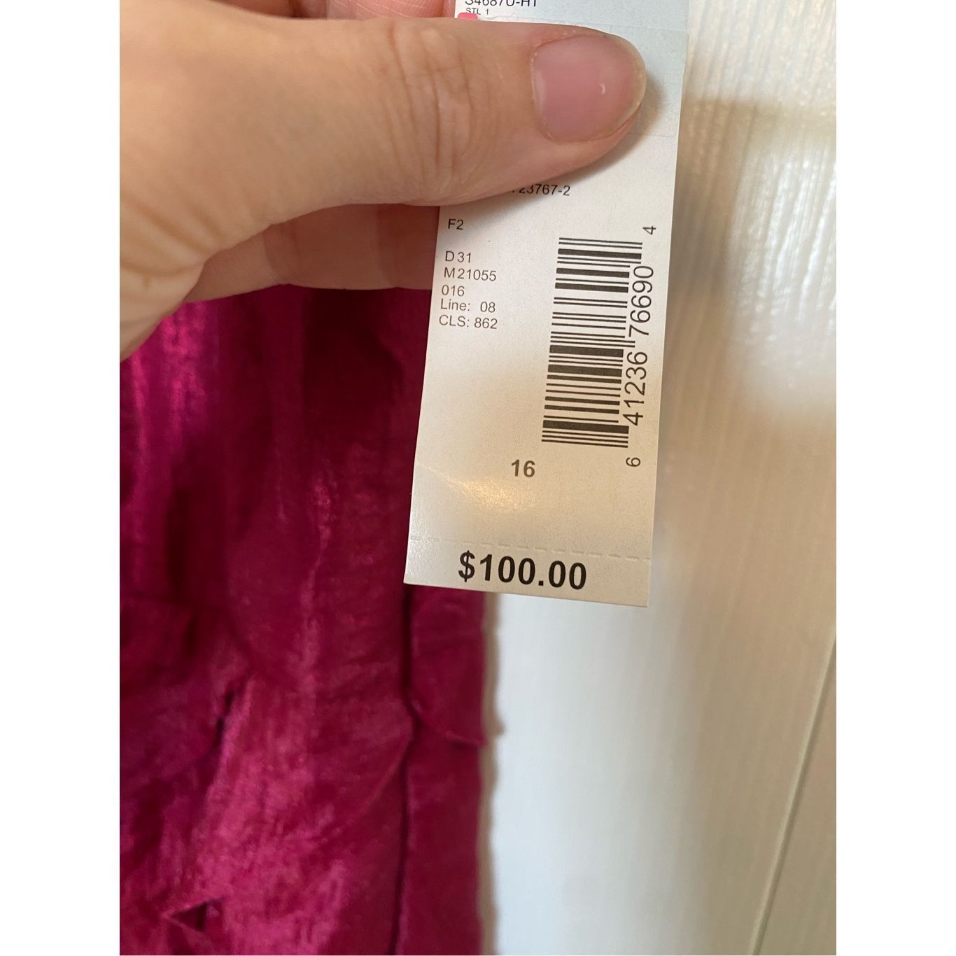 Other London Style NWT Magenta Pink One Strap Ruffle Dress, Size 1 Size XXL / US 16-18 / IT 52-54 - 3 Thumbnail