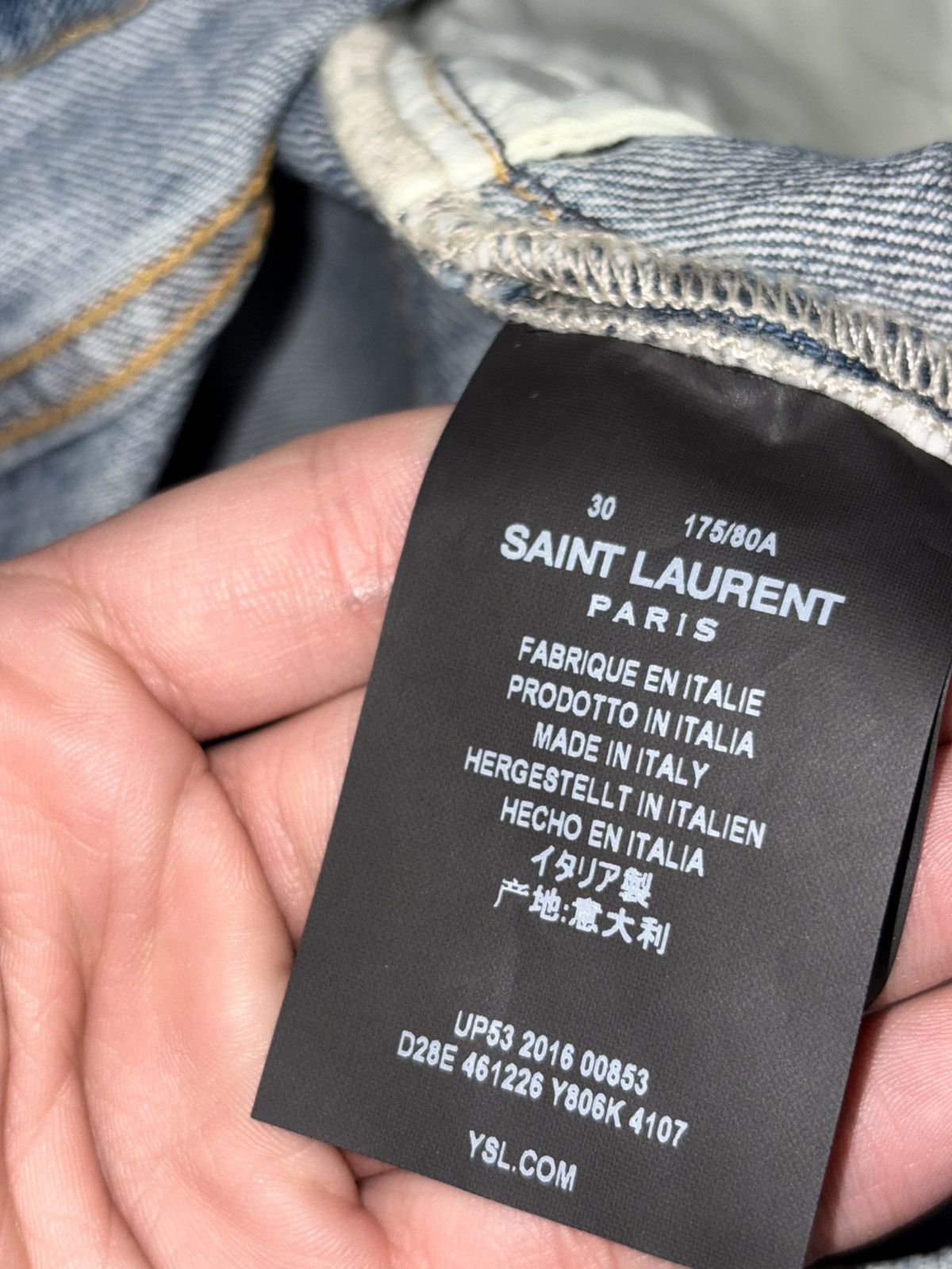 2016 SLP Hedi Slimane D02 destroyed Jeans Denim patchwork