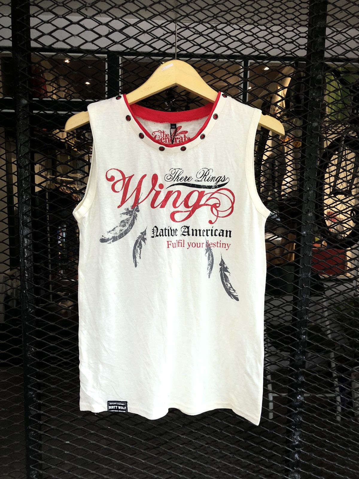 If Six Was Nine × Japanese Brand × Le Grande Bleu (L.G.B.) JAPANESE DIRTY WOLF WING NATIVE AMERICAN TANKTOP Size US M / EU 48-50 / 2 - 1 Thumbnail