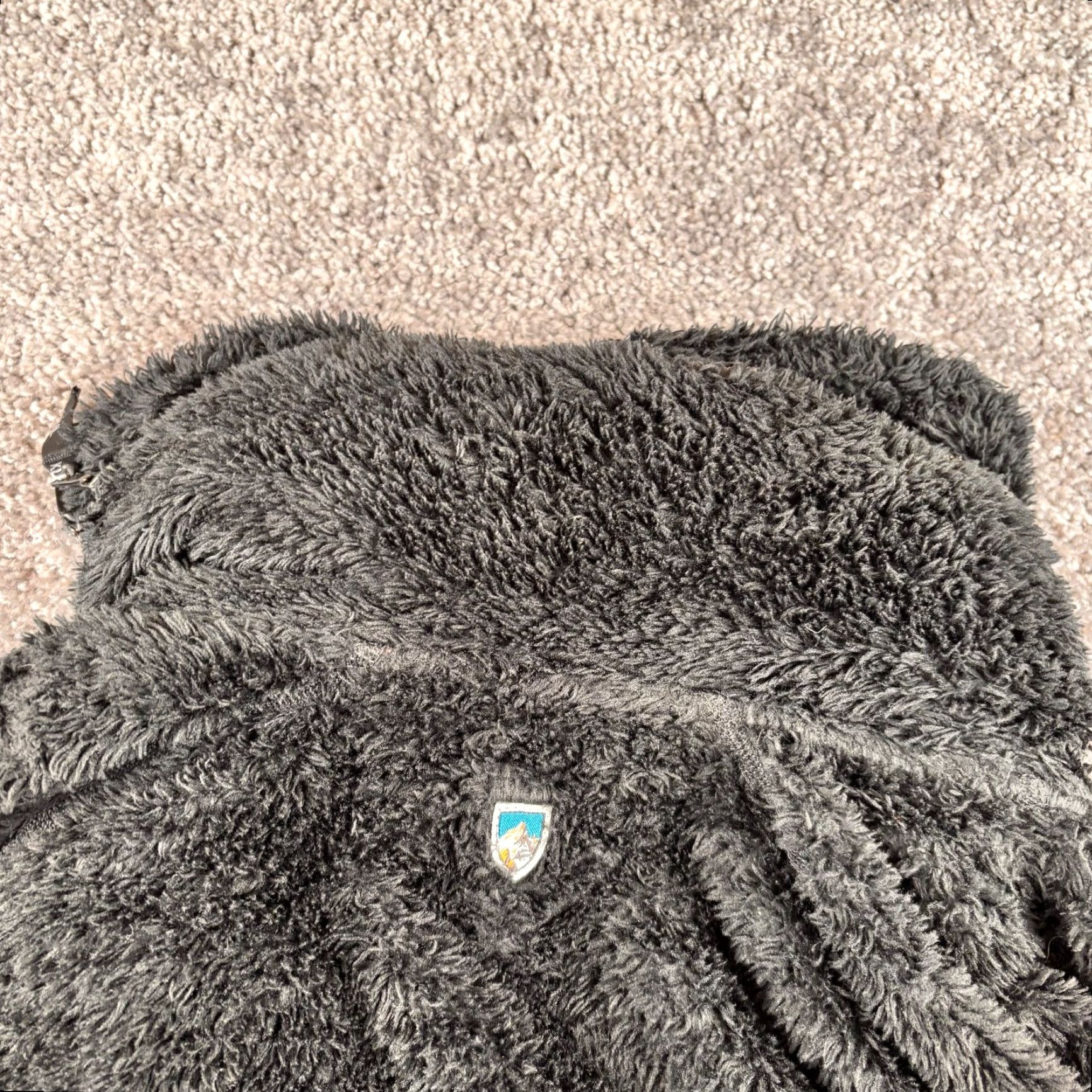 Vintage Kuhl Flight Jacket Women XL Black Zip Sherpa Fleece Stowaway Hood Cozy Gorp Size XL / US 12-14 / IT 48-50 - 4 Thumbnail