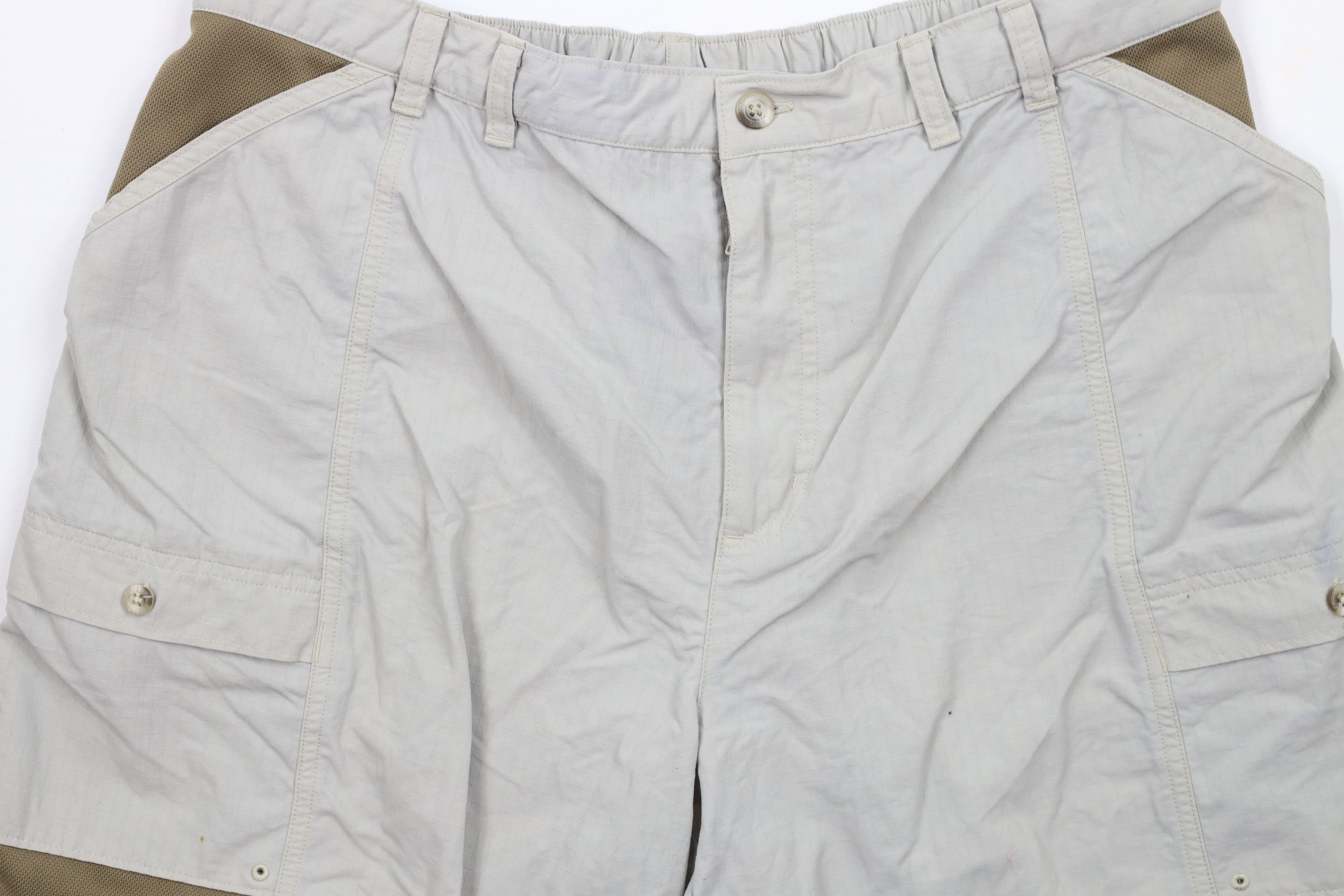 Columbia × Vintage Vintage 90s Columbia Above Knee Ripstop Cargo Shorts Beige Size US 34 / EU 50 - 3 Thumbnail