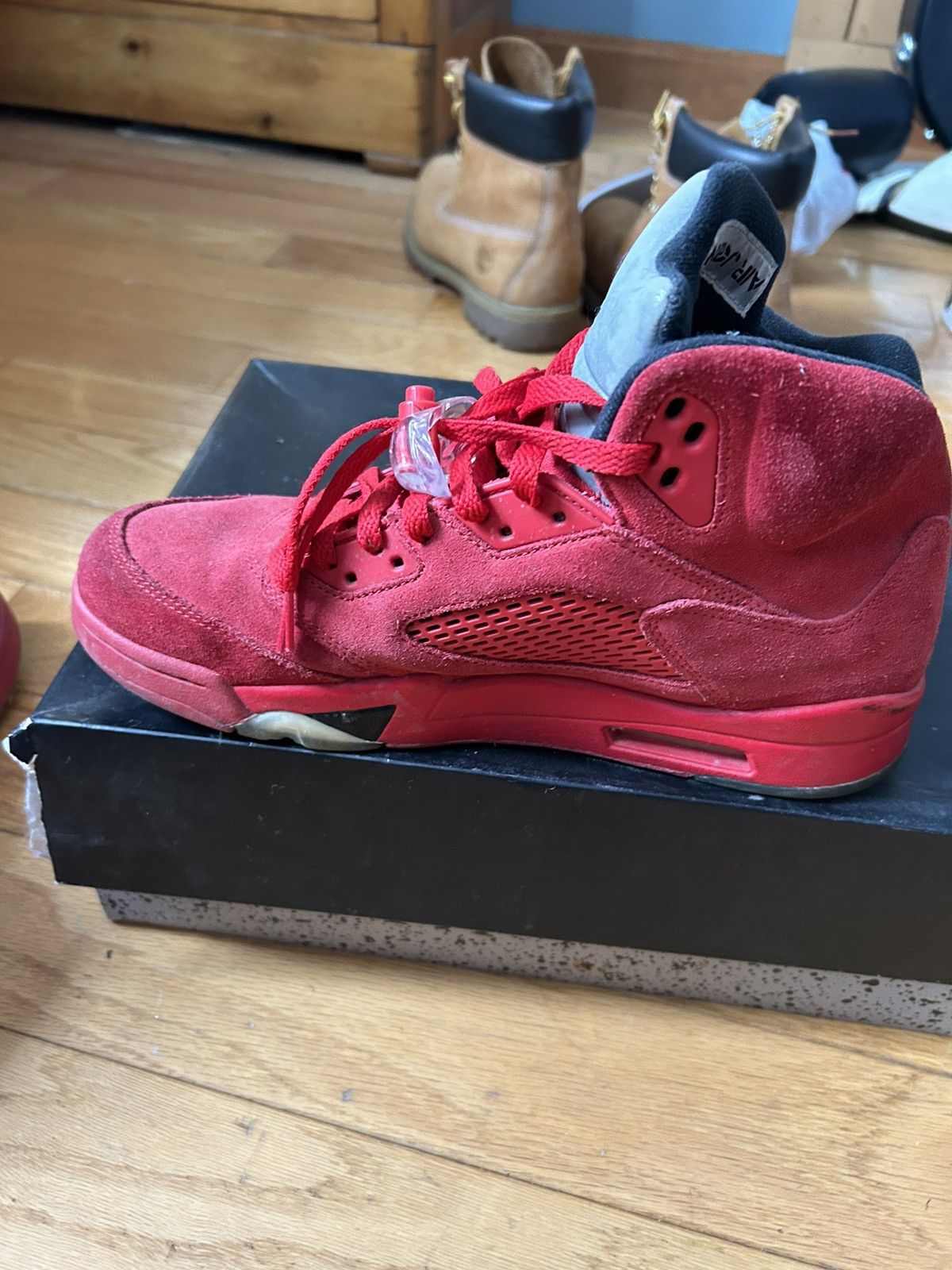 Jordan Brand × Nike Jordan 5 Retro Red Suede Size US 10 / EU 43 - 6 Thumbnail