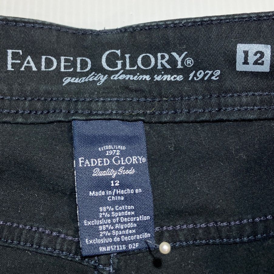 Faded Glory Faded Glory Black Denim High Rise Straight Capri Jeans 12 Size 34" / US 12 / IT 48 - 3 Thumbnail
