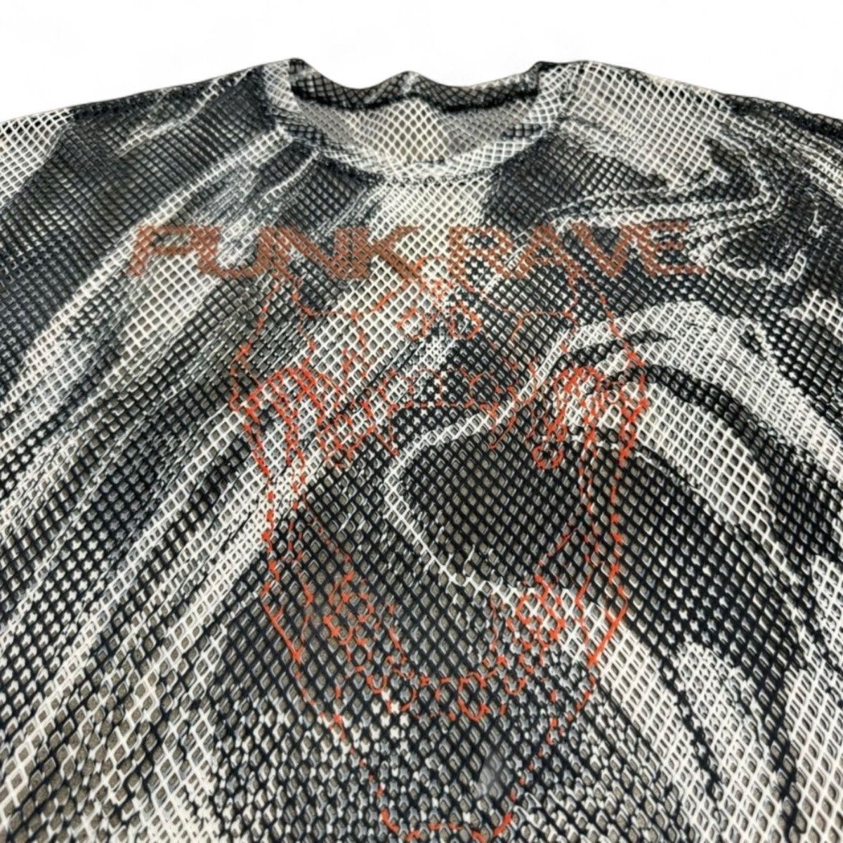 Other Punk Rave Unisex Mesh Graphic Black & White T-Shirt Size M / US 6-8 / IT 42-44 - 11 Thumbnail