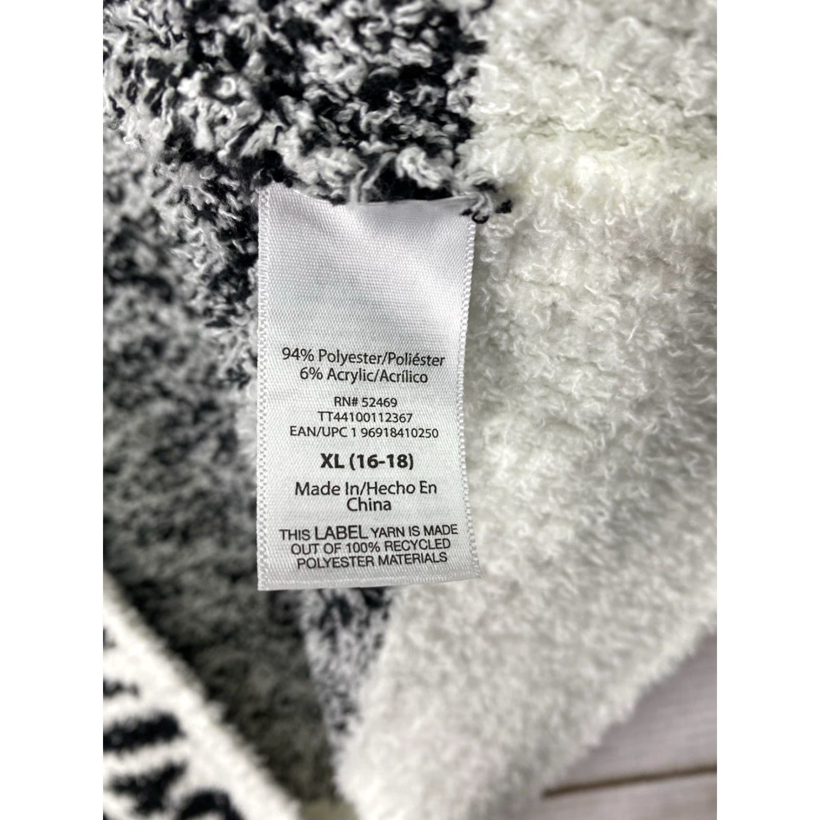 Vintage VINTAGE? No — Time And Tru Open Front Cardigan Sweater Womens XL 16-18 Black White Pockets Size XL / US 12-14 / IT 48-50 - 6 Thumbnail