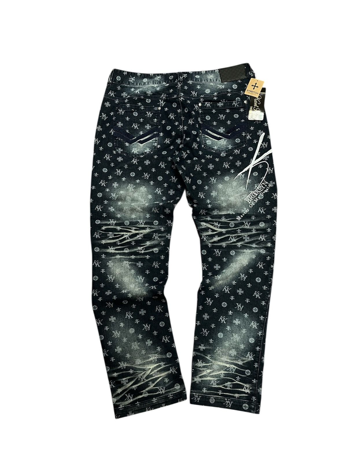 Karl Kani KARL KANI STRECTH MONOGRAM DENIM PANTS Size US 40 / EU 56 - 3 Thumbnail
