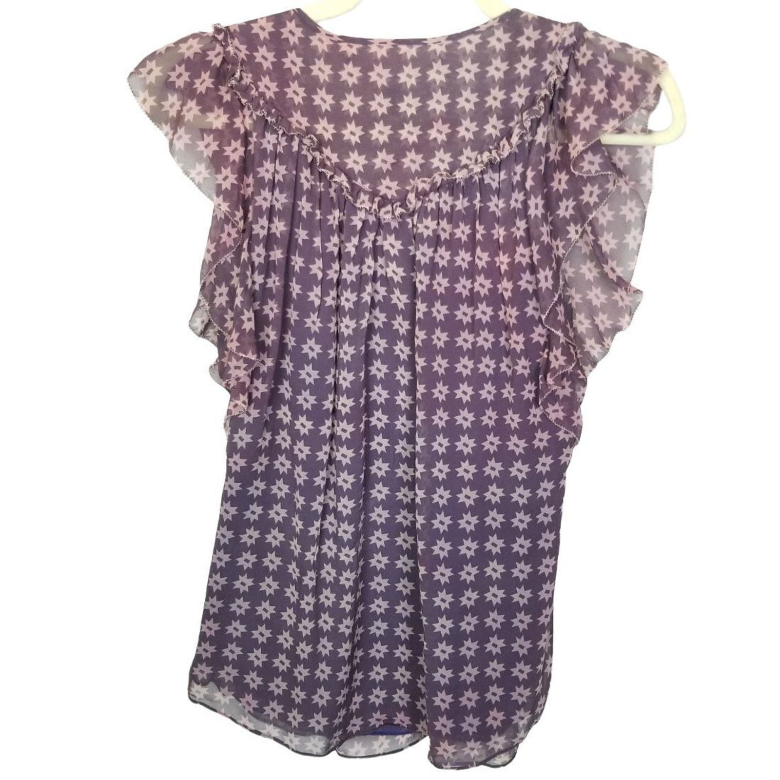 Diane von Furstenberg DVF Diane Von Furstenberg Celestial Silk Blouse Whimsigoth Size S / US 4 / IT 40 - 6 Thumbnail