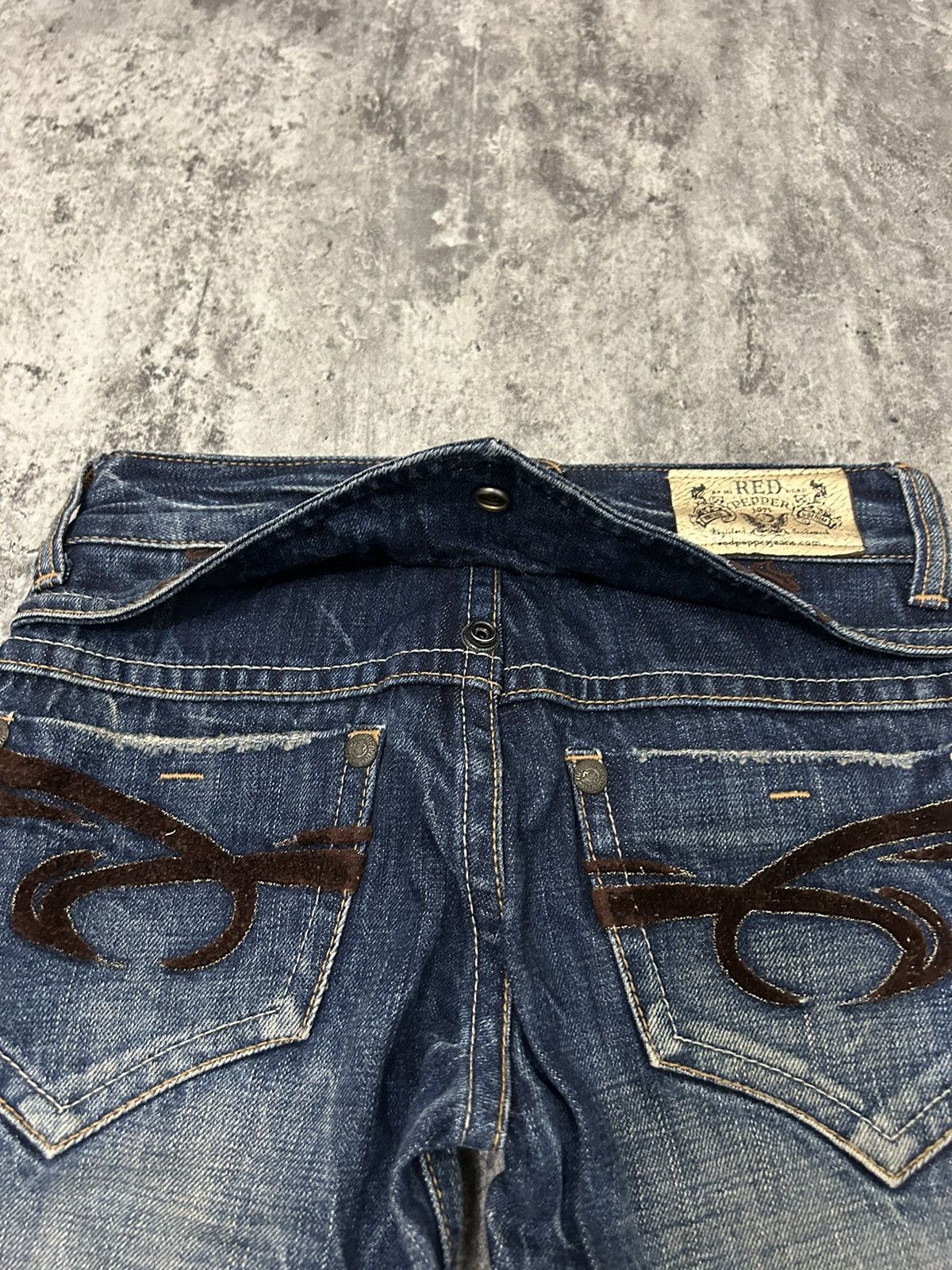 If Six Was Nine × Le Grande Bleu (L.G.B.) × Tornado Mart Red Pepper Gold Label Acid Wash Flare Jeans Size US 28 / EU 44 - 7 Thumbnail