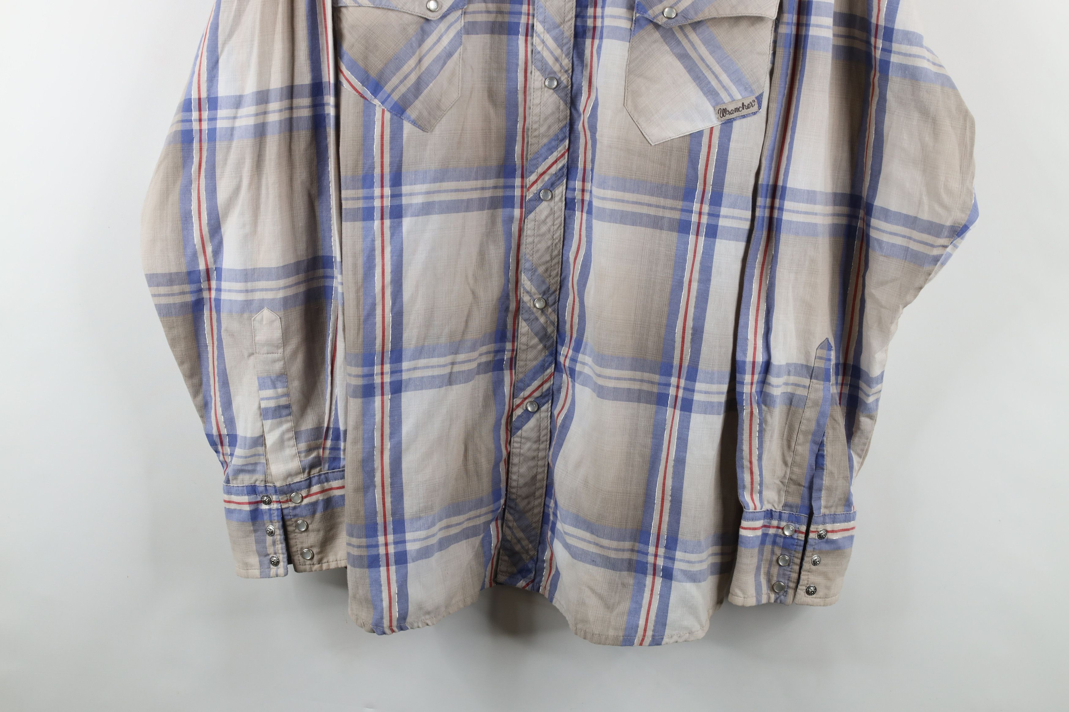Vintage × Wrangler Vintage 90s Wrangler Western Rodeo Cowboy Button Shirt Size US XXL / EU 58 / 5 - 3 Thumbnail