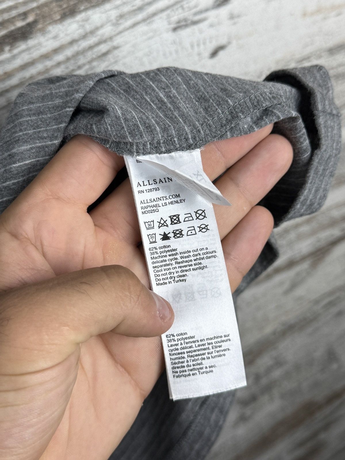 Allsaints Vintage Allsaints RAPHAEL LS HENLEY long sleeve T-shirt Size US XL / EU 56 / 4 - 9 Thumbnail