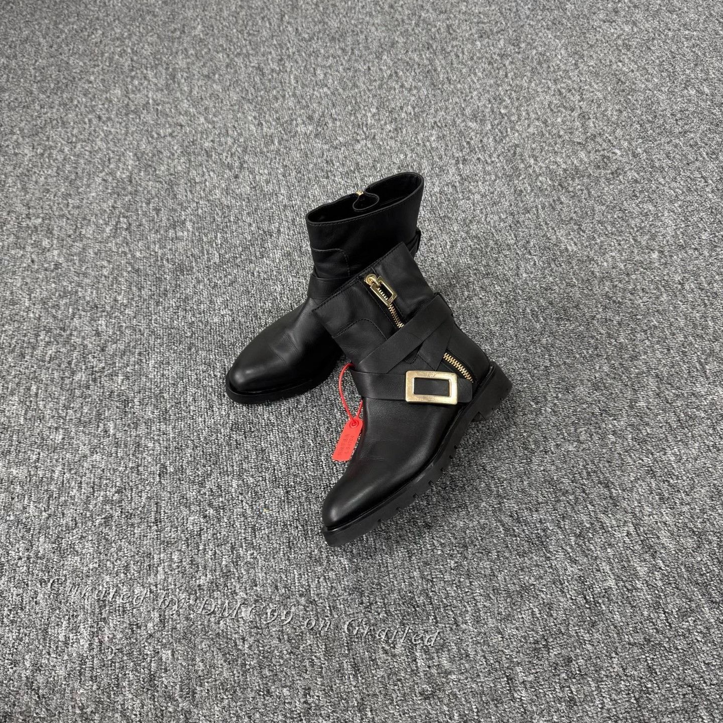 Roger Vivier Roger RV Black Side Zip Metal Buckle Ankle Boots Size US 4.5 / IT 34.5 - 1 Thumbnail