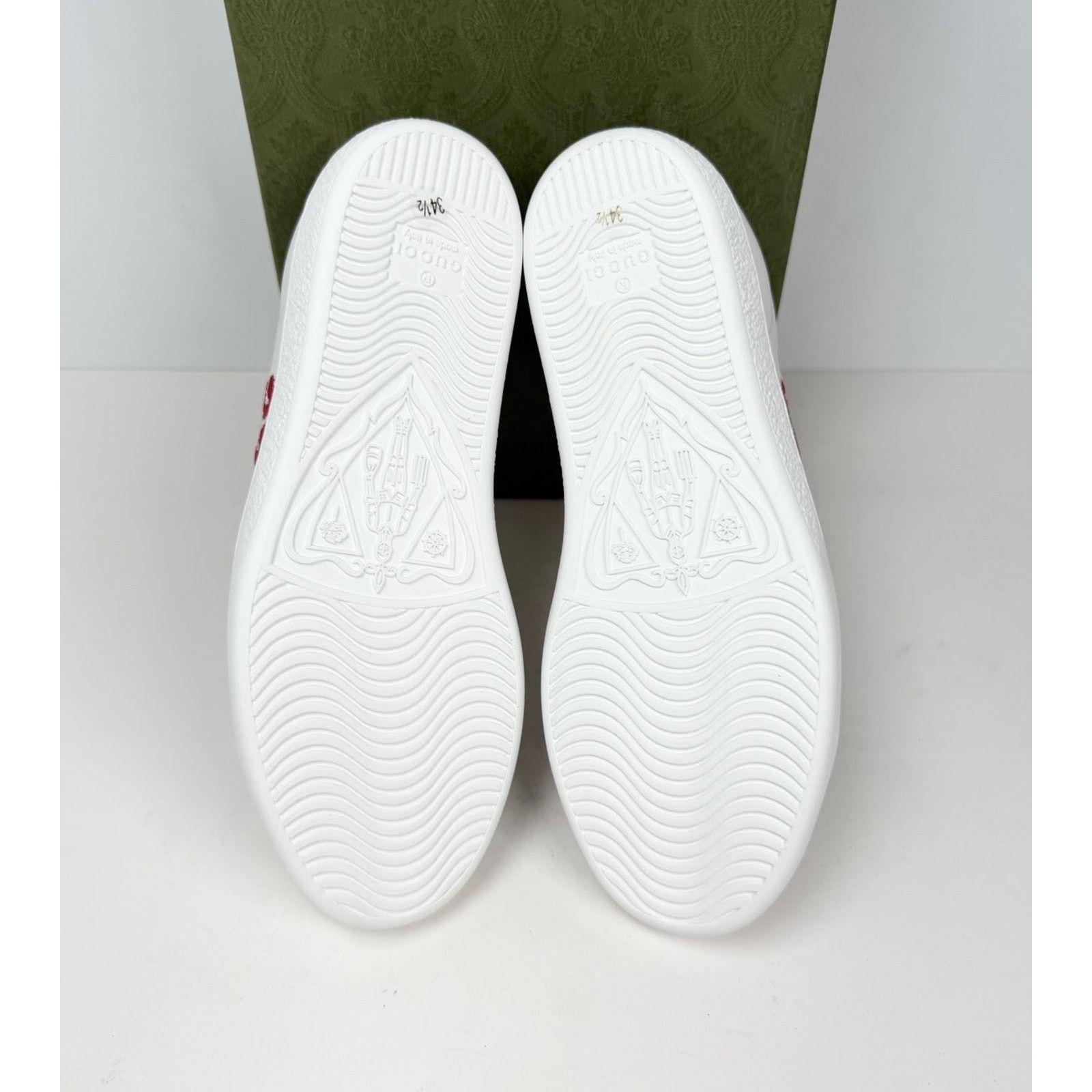 Gucci Size 4.5W - Gucci Ace Embroidered Cherry Leather NEW Size US 4.5 / IT 34.5 - 8 Thumbnail