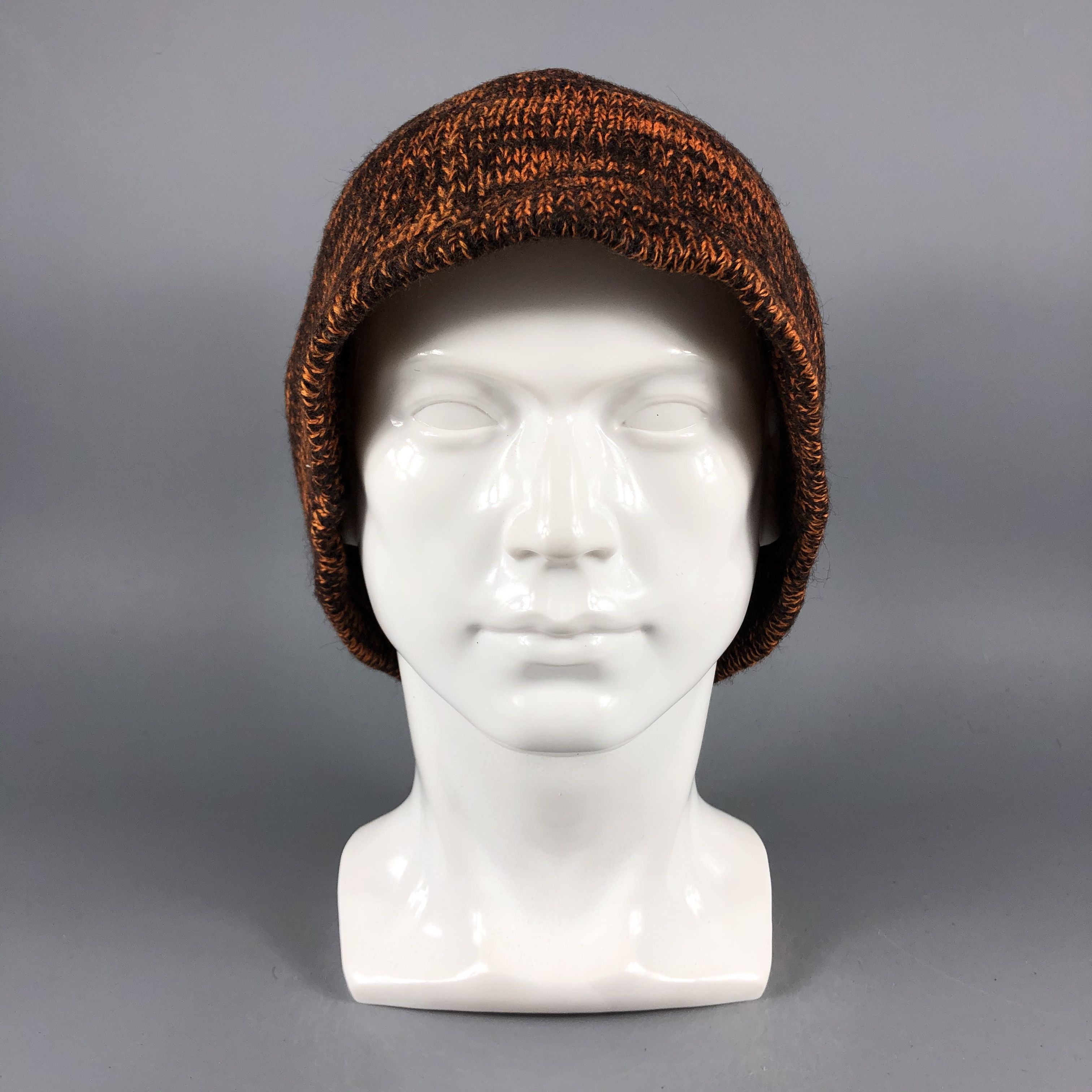 image of Vintage Cuffless Wool Beanie Snow Hat Snow Cap -D994, Men's