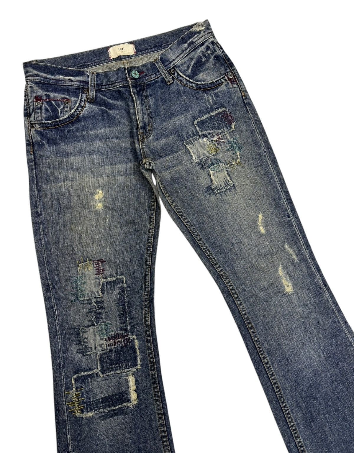 Kapital A:R Sashiko Boro Patchwork Flared Jeans Distressed Denim Size US 31 - 6 Thumbnail