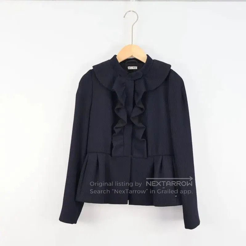 Miu Miu Miu Miu Black XS Ruffled Sweatshirt . Size XS / US 0-2 / IT 36-38 - 1 Thumbnail